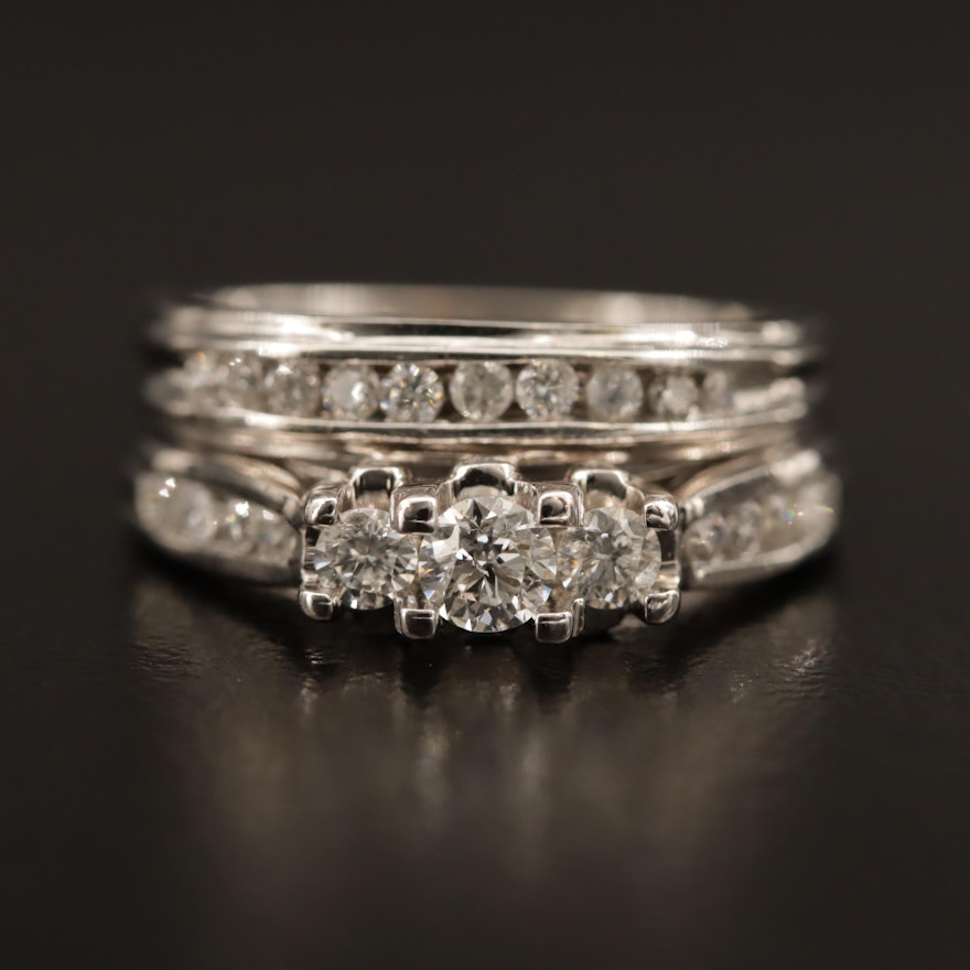 14K Diamond Ring and Channel Band