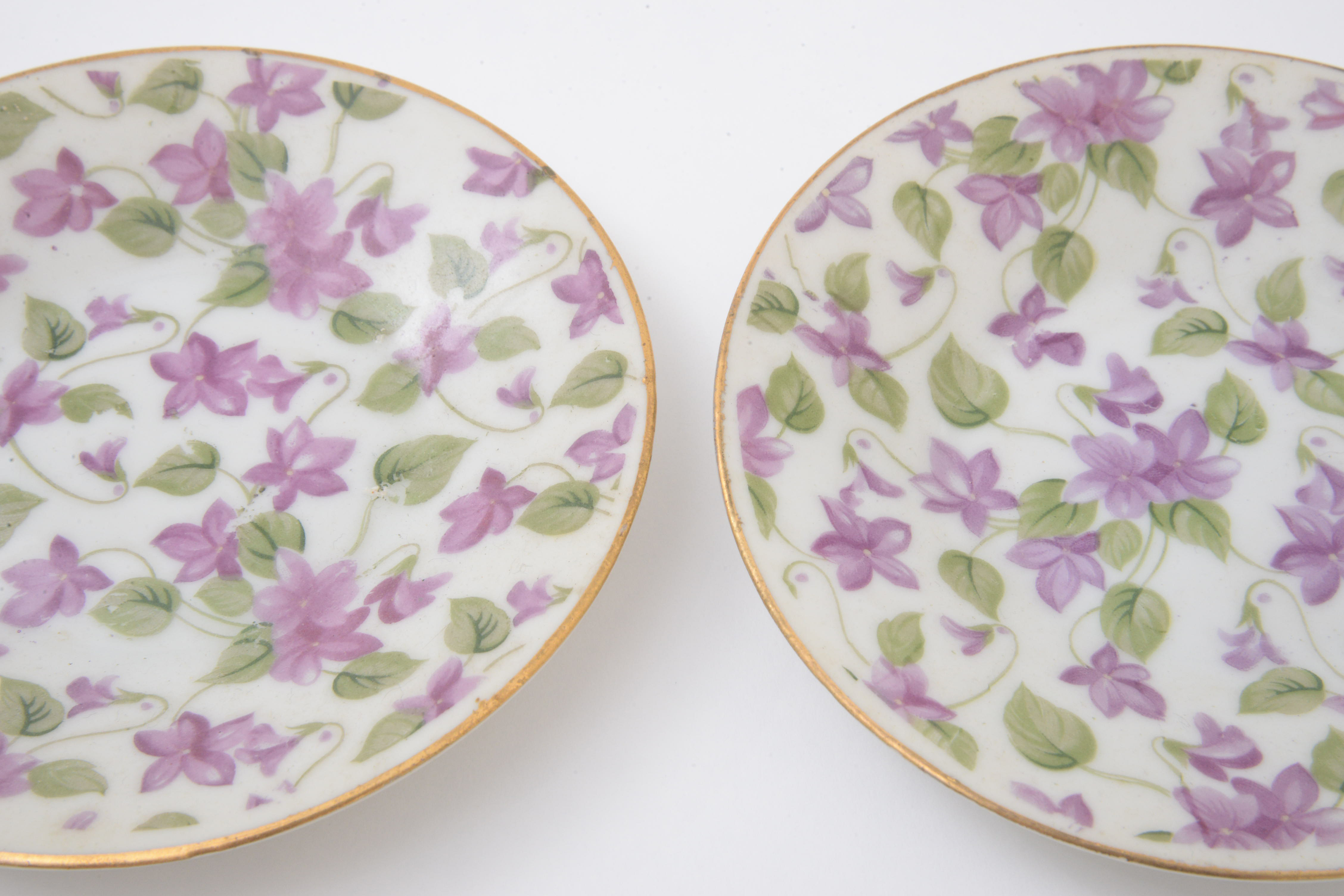 Arnart Creations "Royal Chintz" Porcelain Demitasse Cups and Saucers