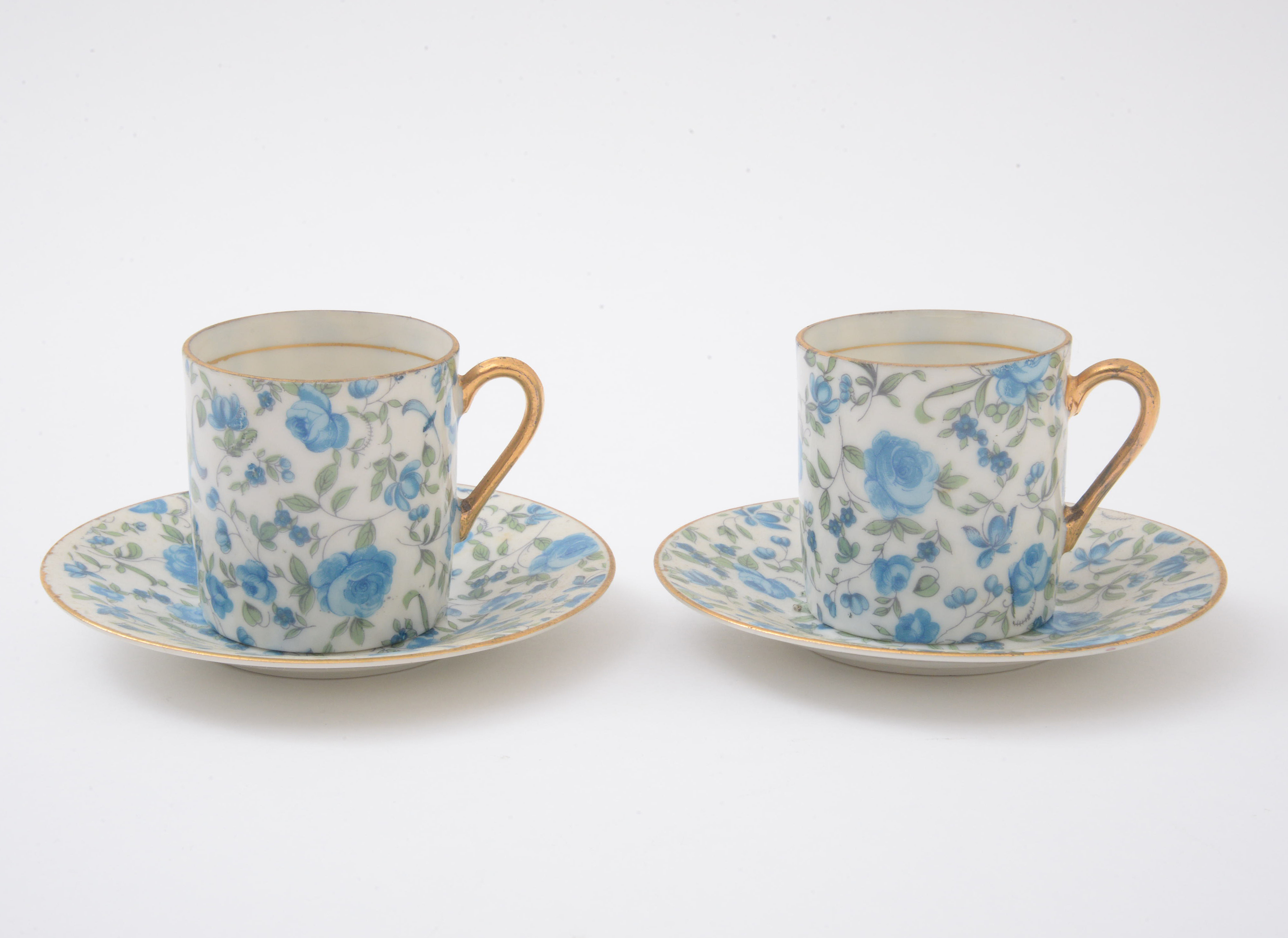 Arnart Creations "Royal Chintz" Porcelain Demitasse Cups and Saucers