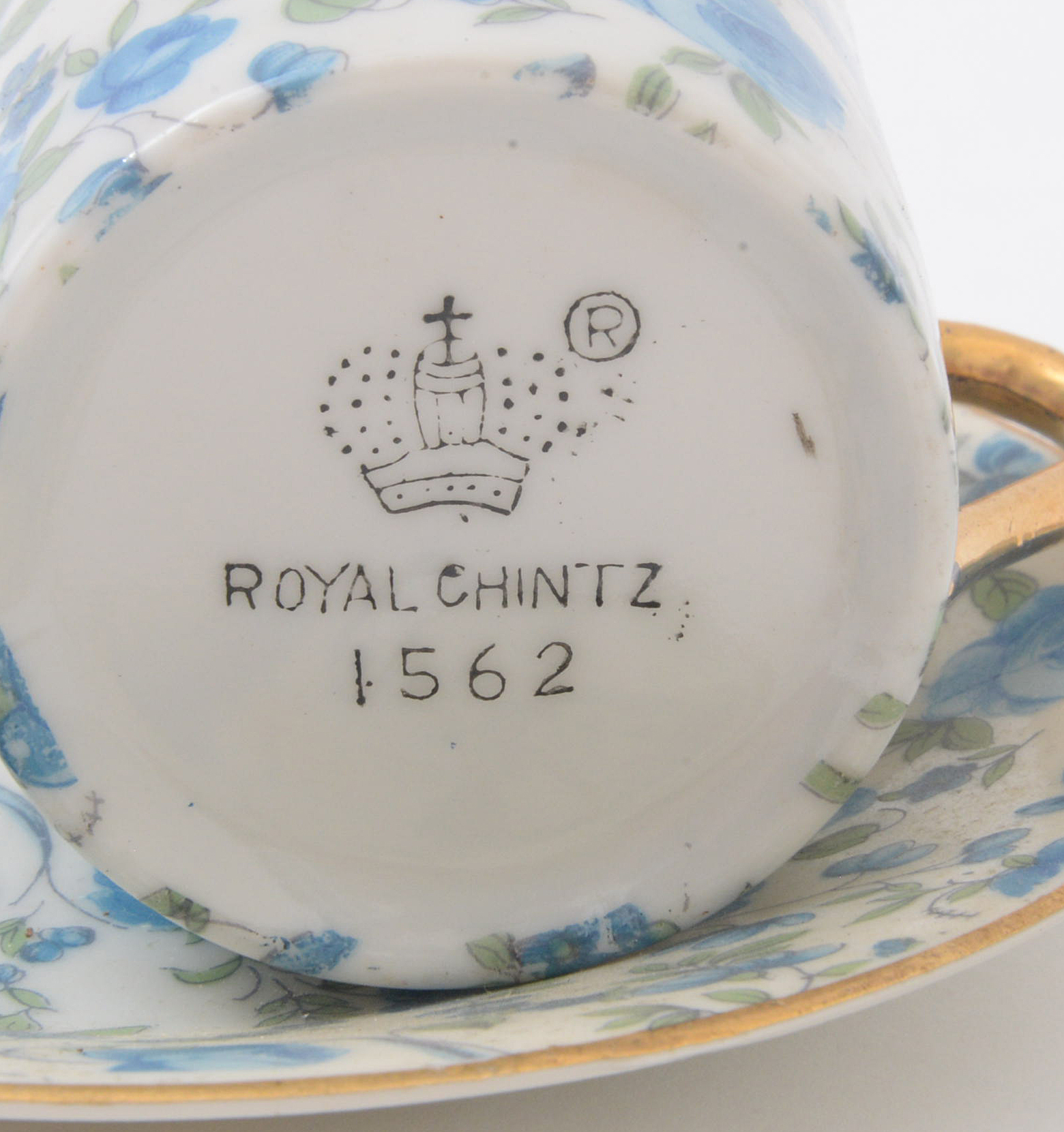 Arnart Creations "Royal Chintz" Porcelain Demitasse Cups and Saucers