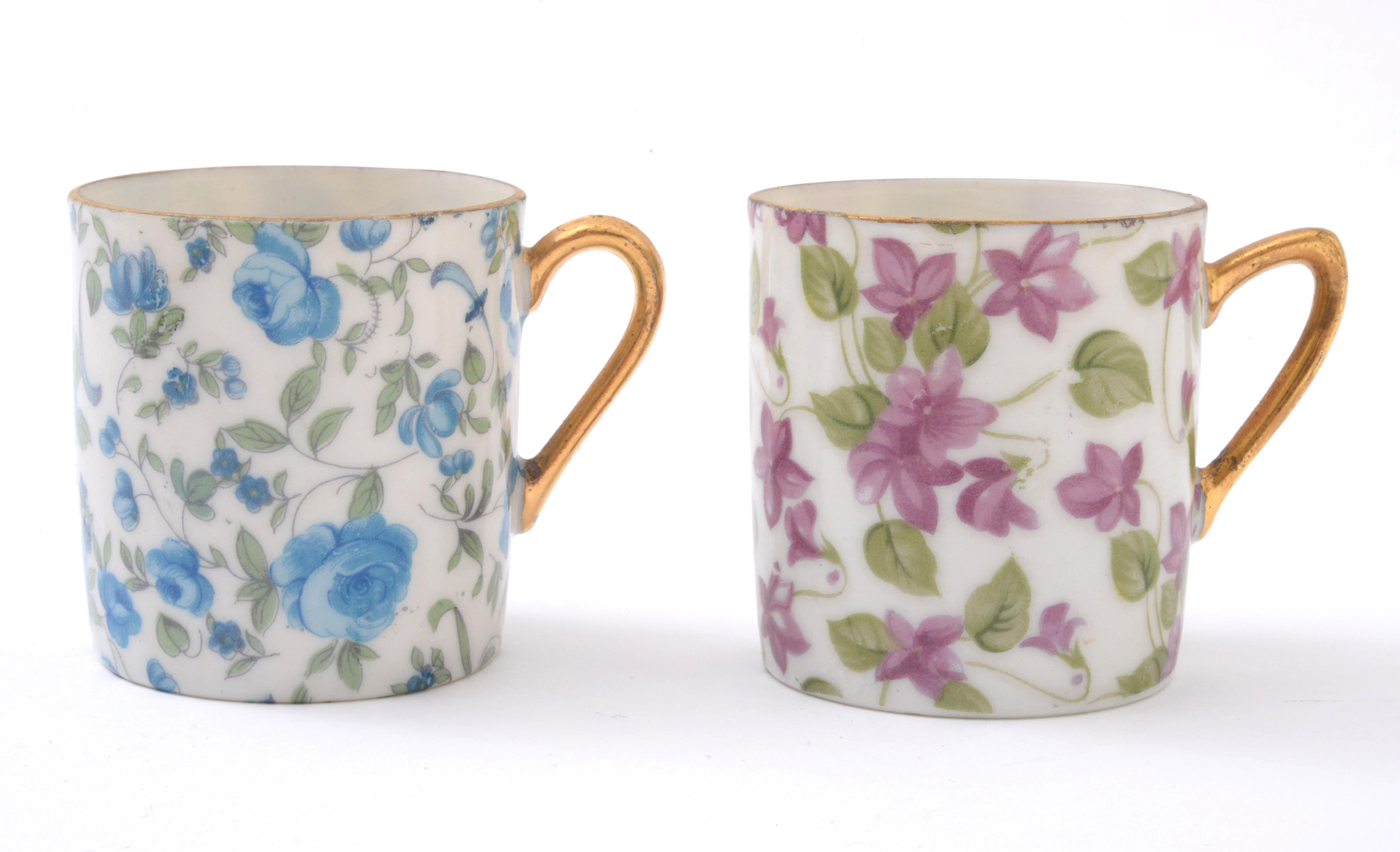 Arnart Creations "Royal Chintz" Porcelain Demitasse Cups and Saucers