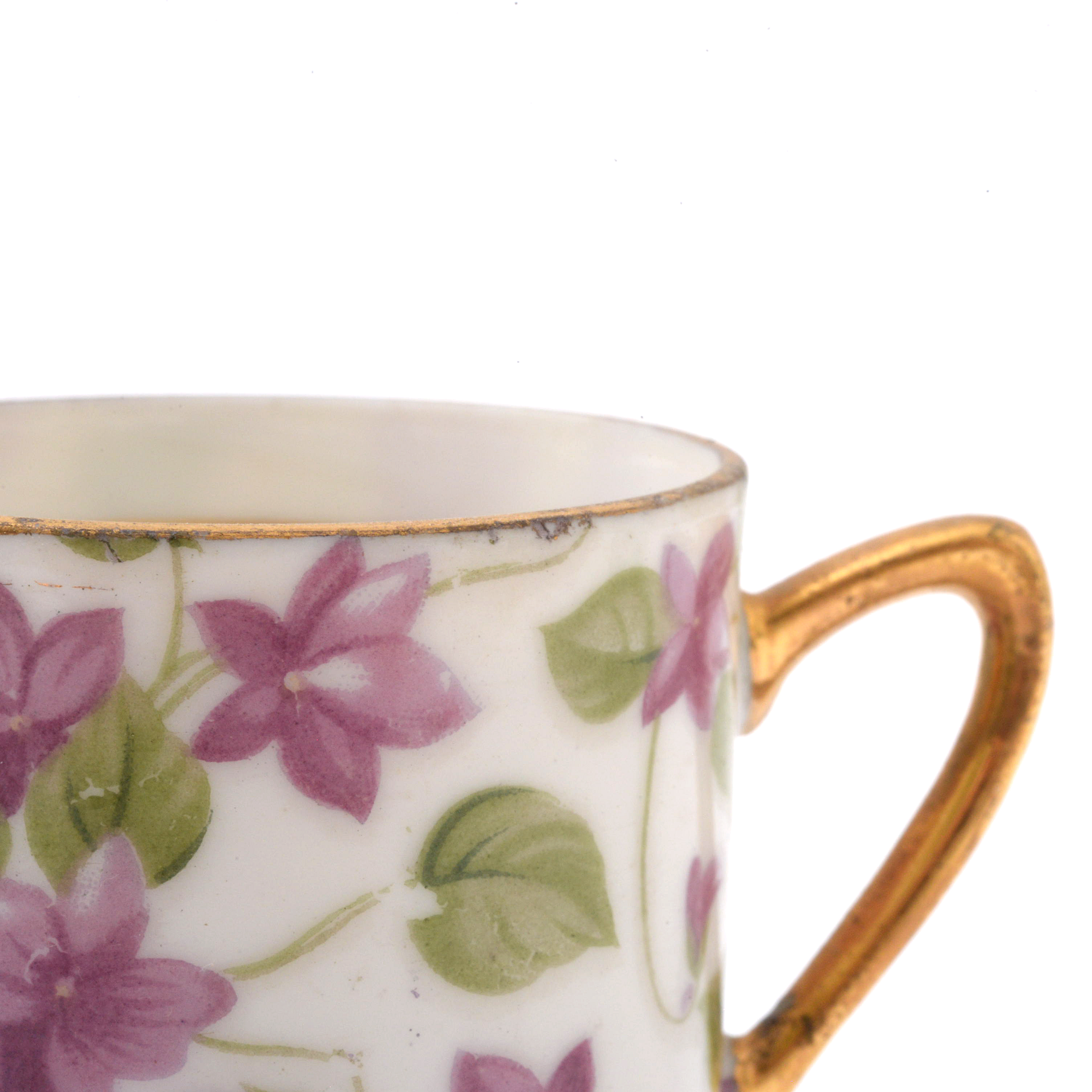 Arnart Creations "Royal Chintz" Porcelain Demitasse Cups and Saucers