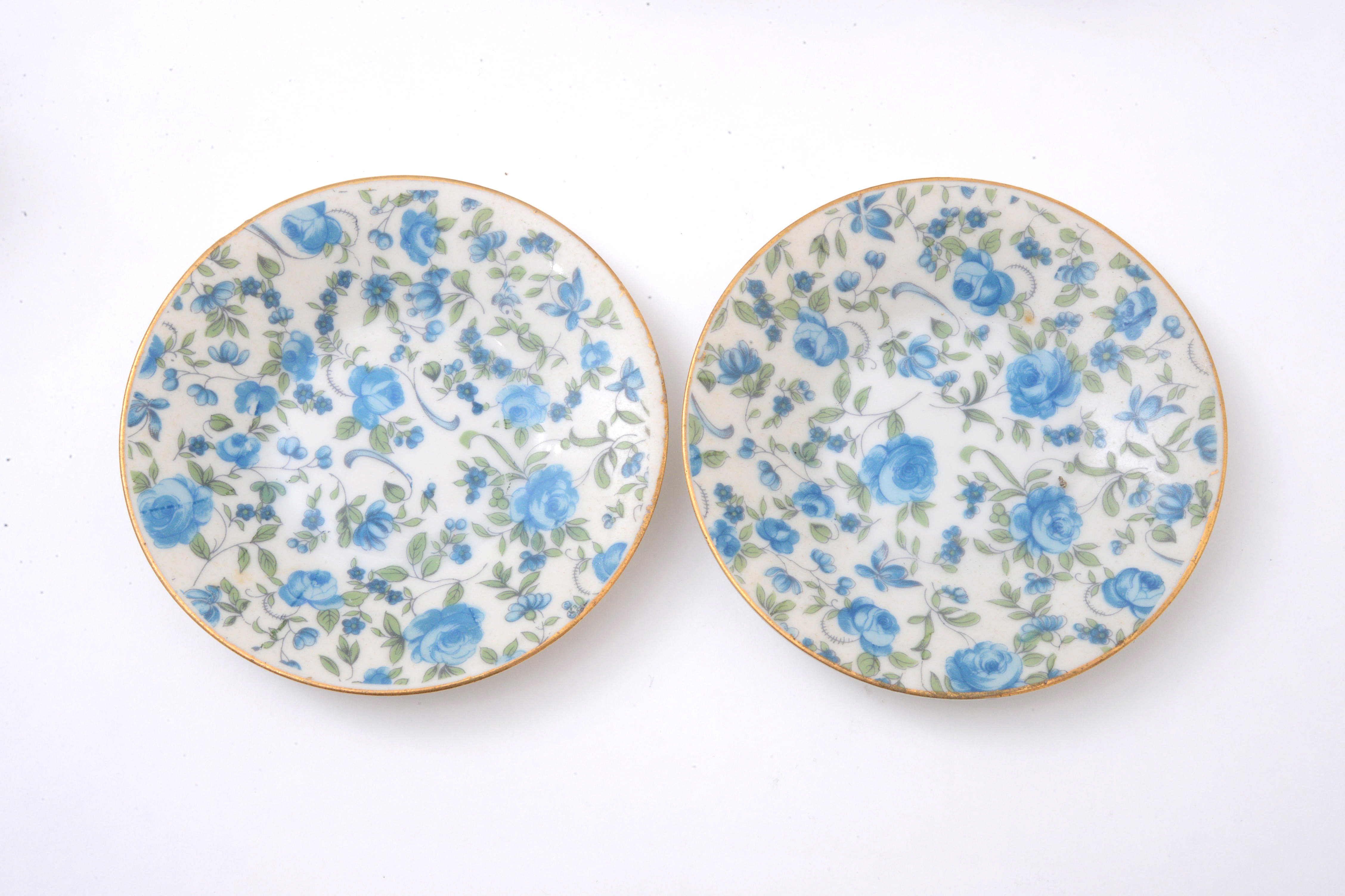 Arnart Creations "Royal Chintz" Porcelain Demitasse Cups and Saucers