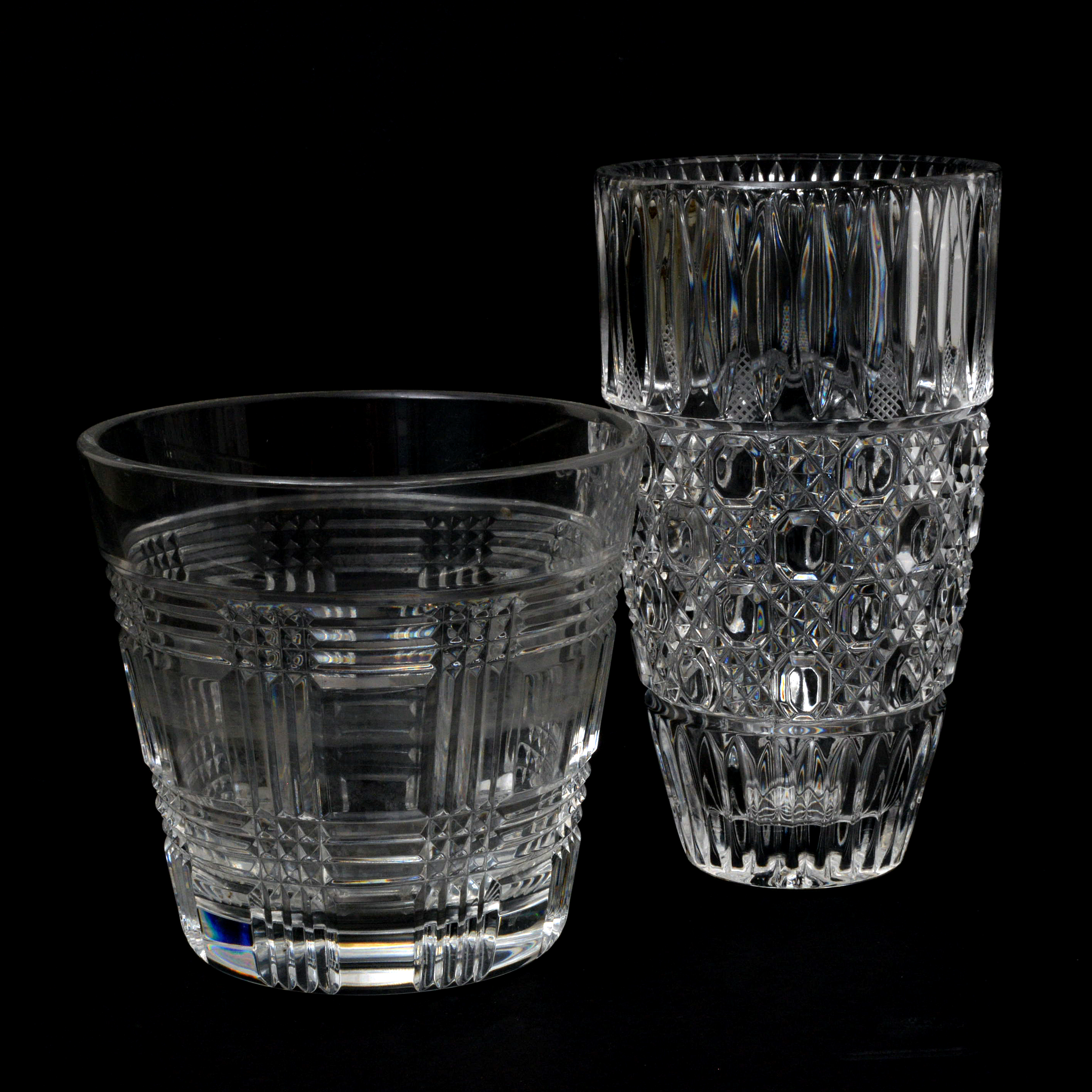 Ralph Lauren "Glen Plaid" Crystal Vase and Other Vase