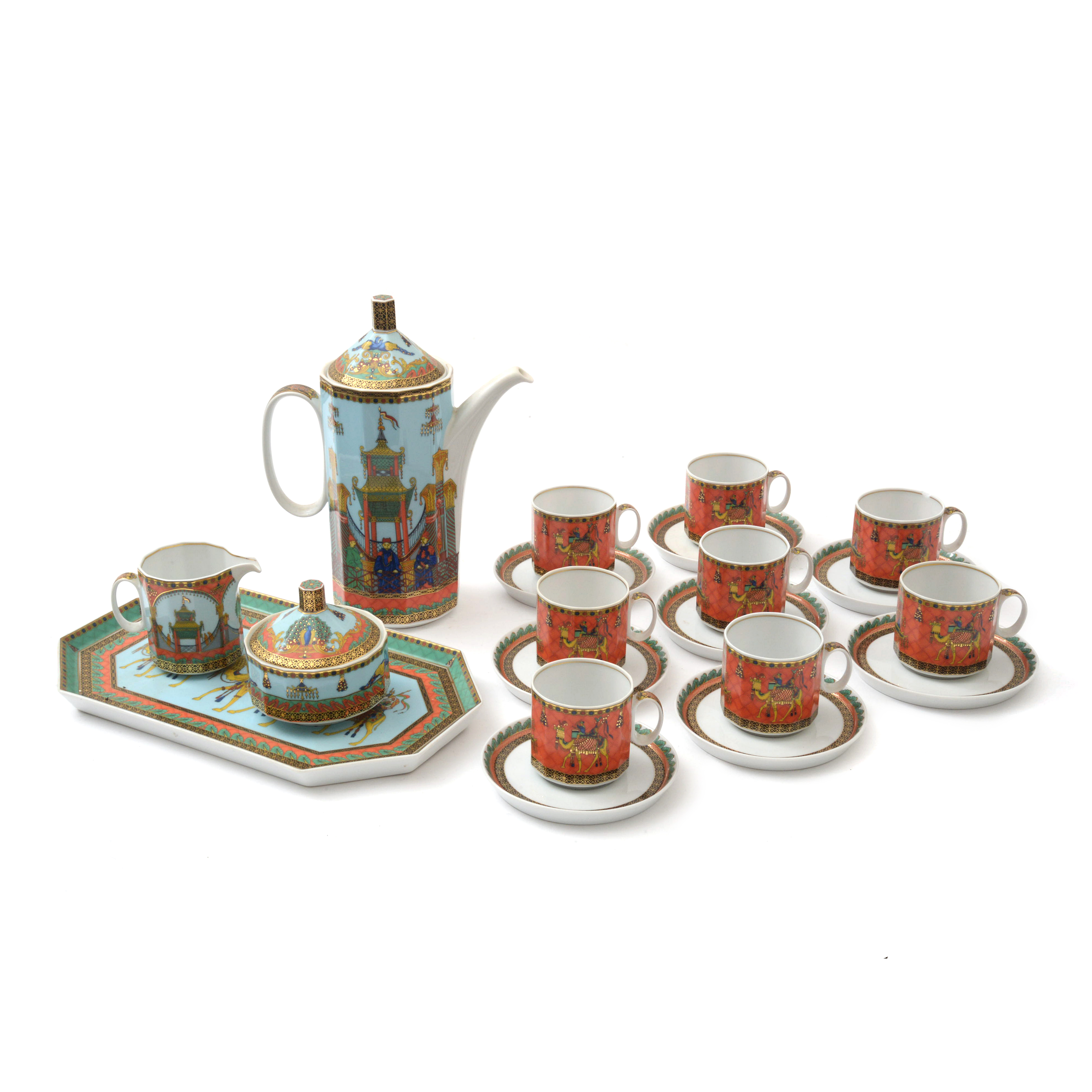 Versace for Rosenthal "Le Voyage de Marco Polo" Porcelain Coffee Service