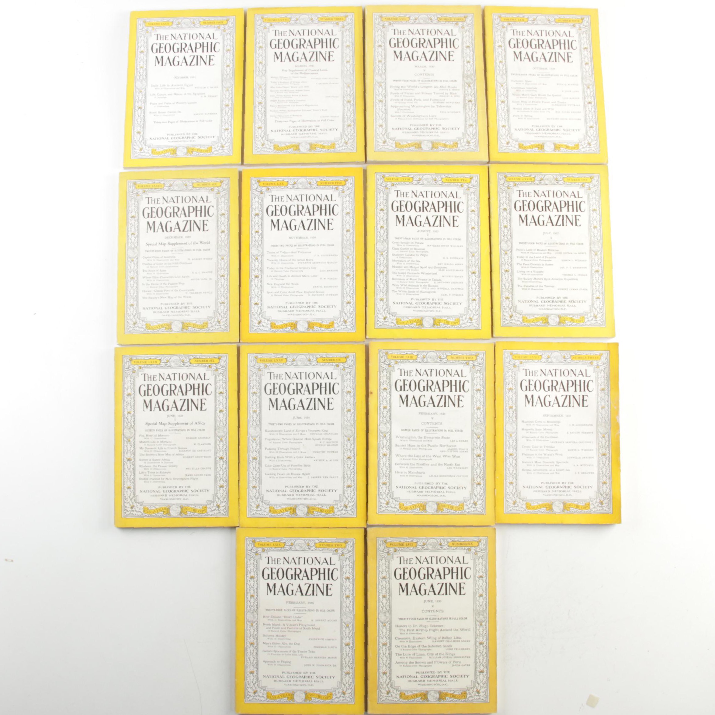 Fourteen Vintage National Geographic Magazines From the 1930s and 1940s