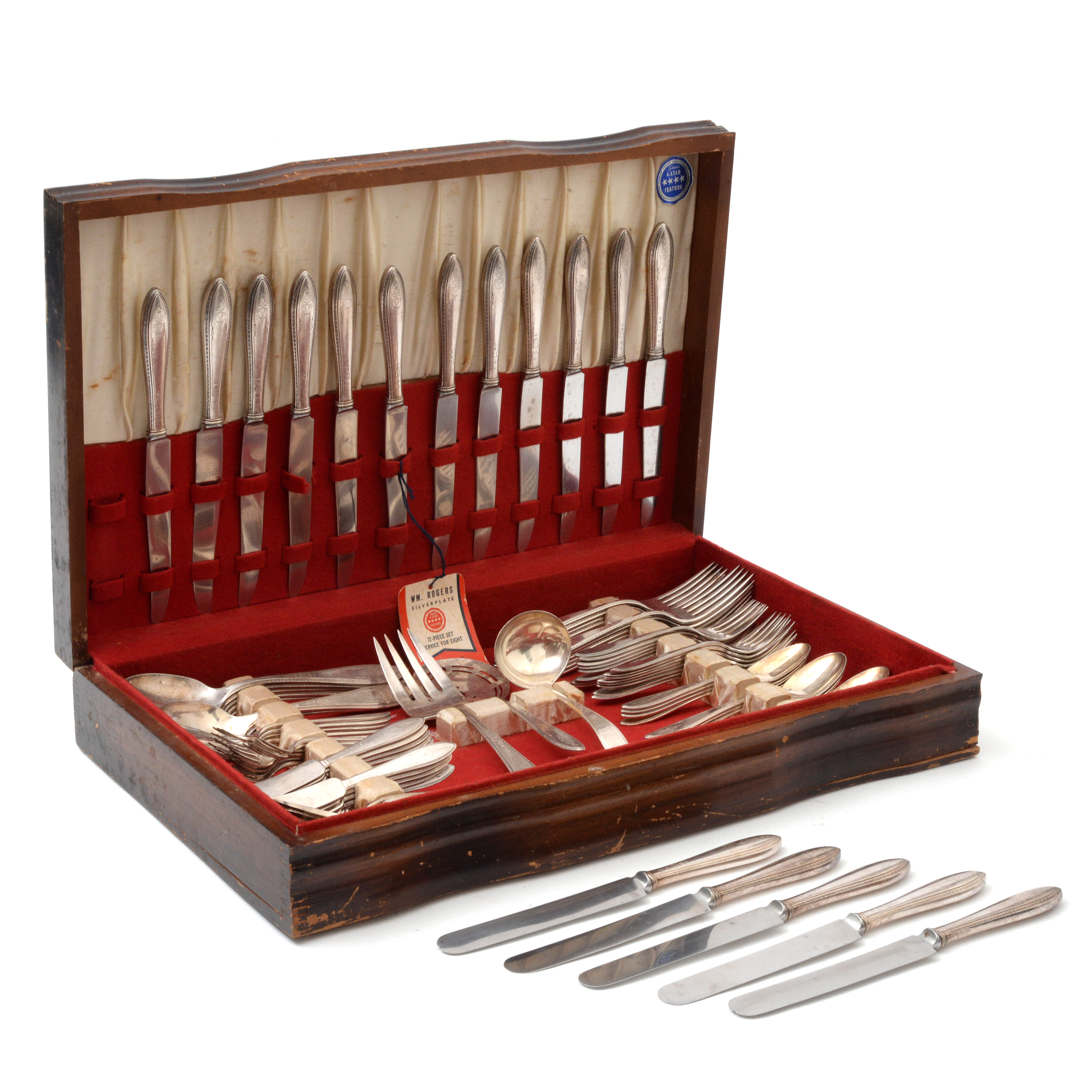 1847 Rogers Bros. "Argosy" Silver Plate Flatware and Wooden Chest, 1920s