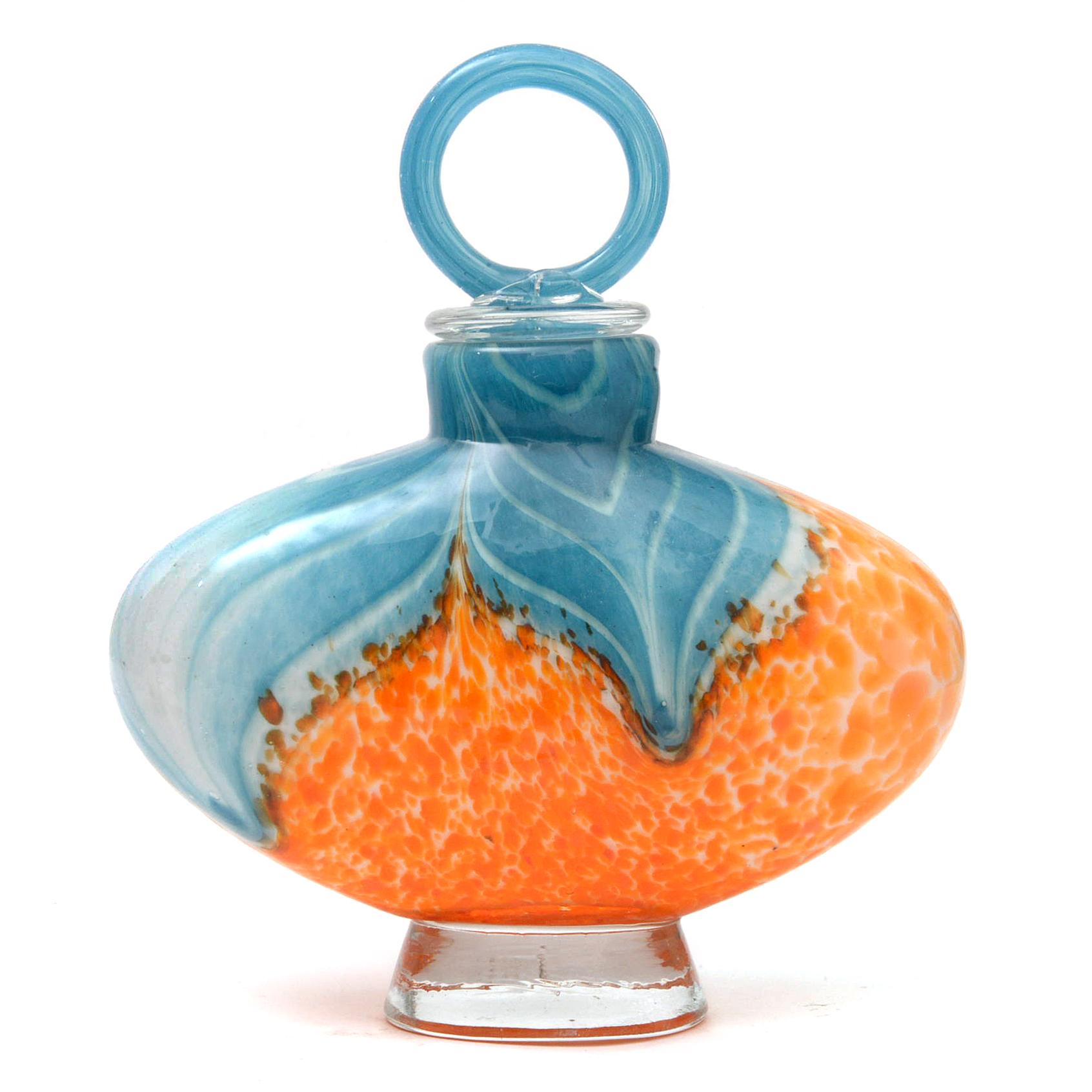 Multicolor Art Glass Decorative Bottle with Stopper