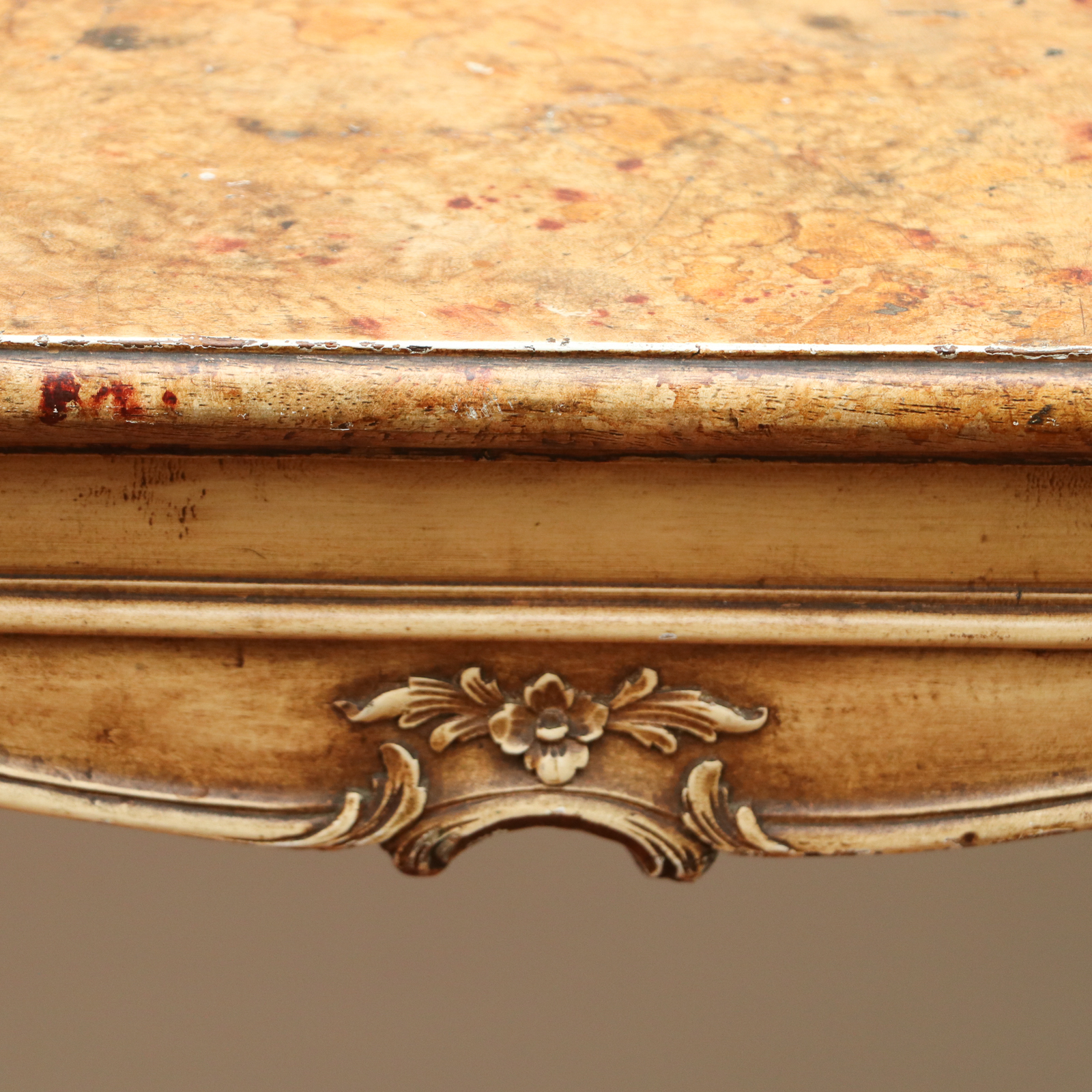 French Provincial Style Faux Marble Top Table