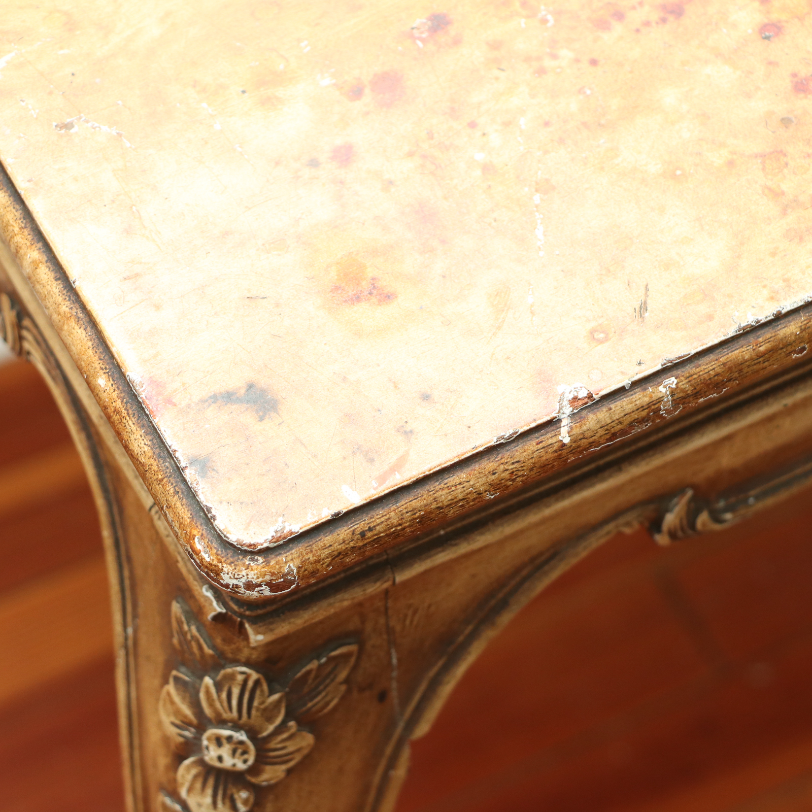 French Provincial Style Faux Marble Top Table