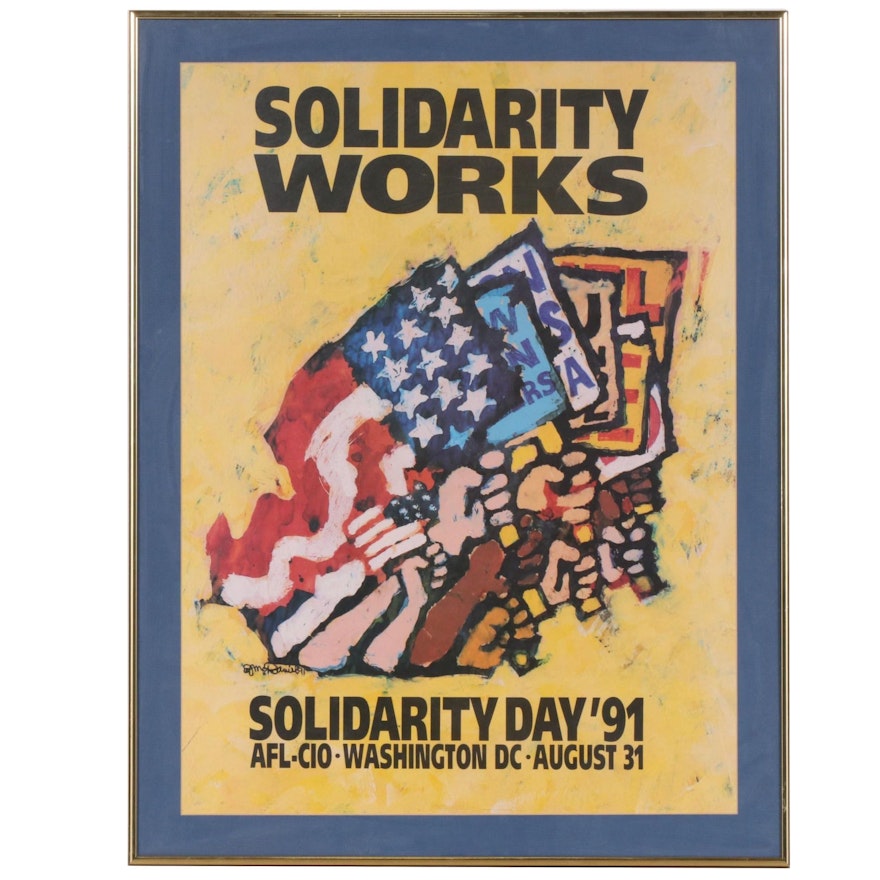 AFL-CIO Solidarity Day 1991 Offset Lithograph Poster after Jerry W. McDaniel