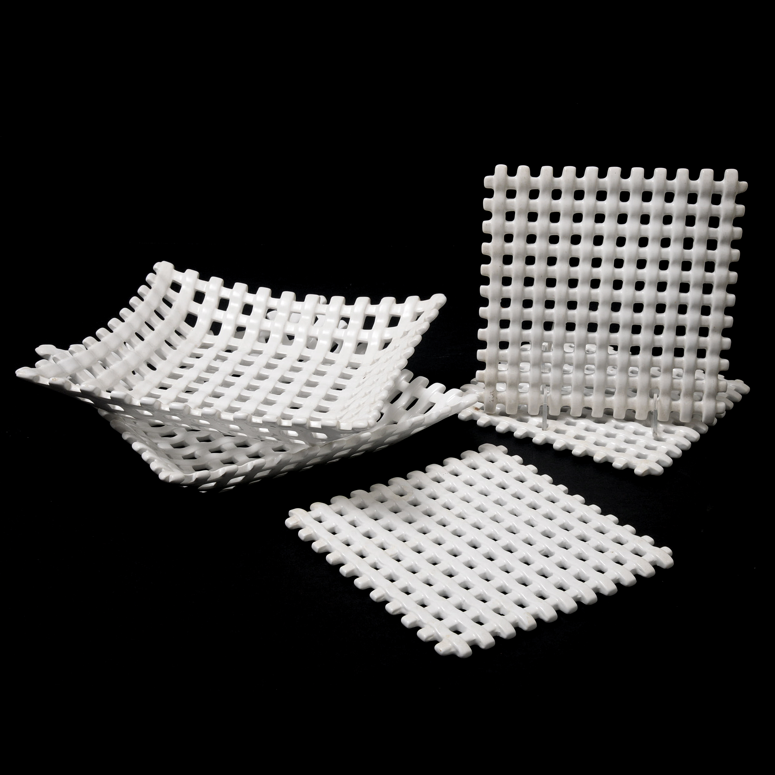 Pier 1 Ceramic Basket Weave Serveware