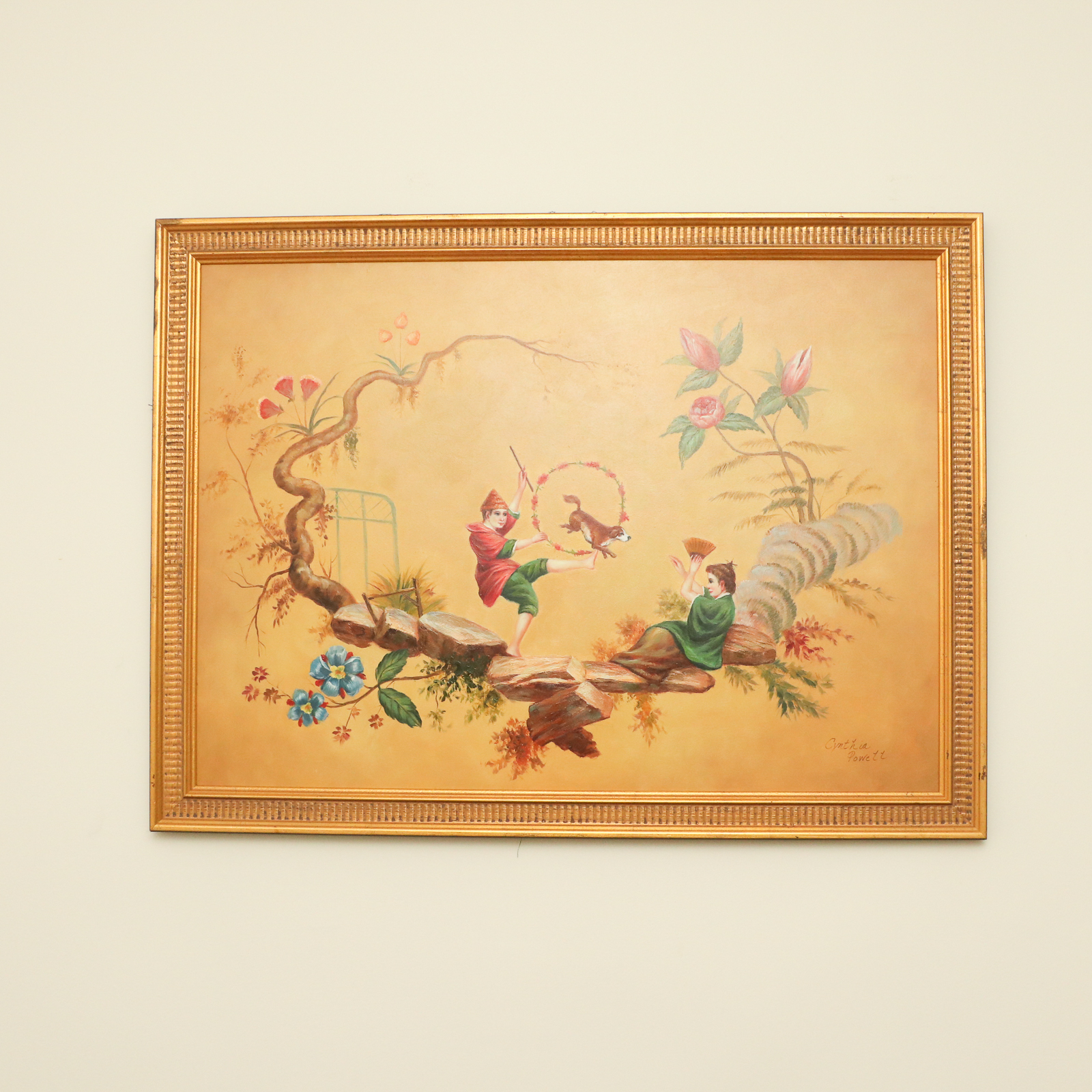 Chinese Style Oil Paintings of Children at Play, Late 20th Century