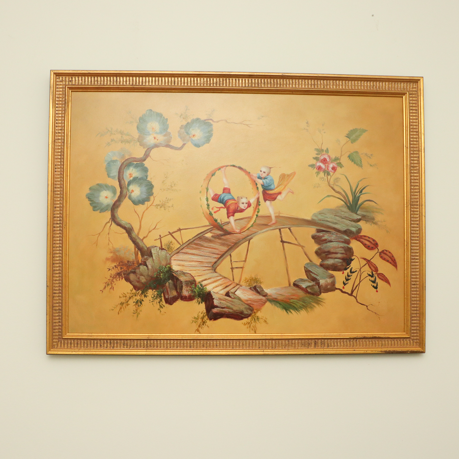 Chinese Style Oil Paintings of Children at Play, Late 20th Century