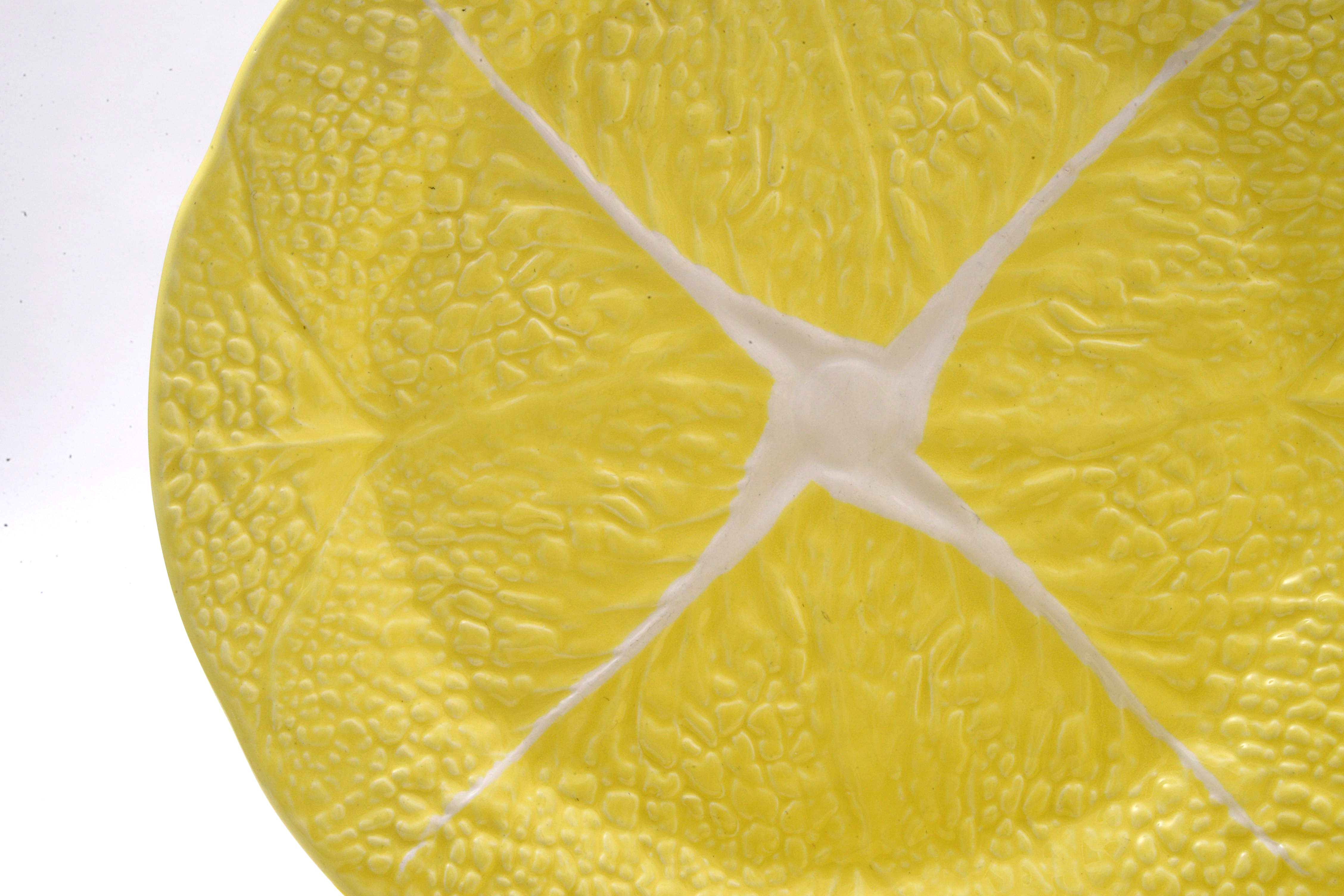 Secla Pottery "Yellow Cabbage" Majolica Dinner and Salad Plates