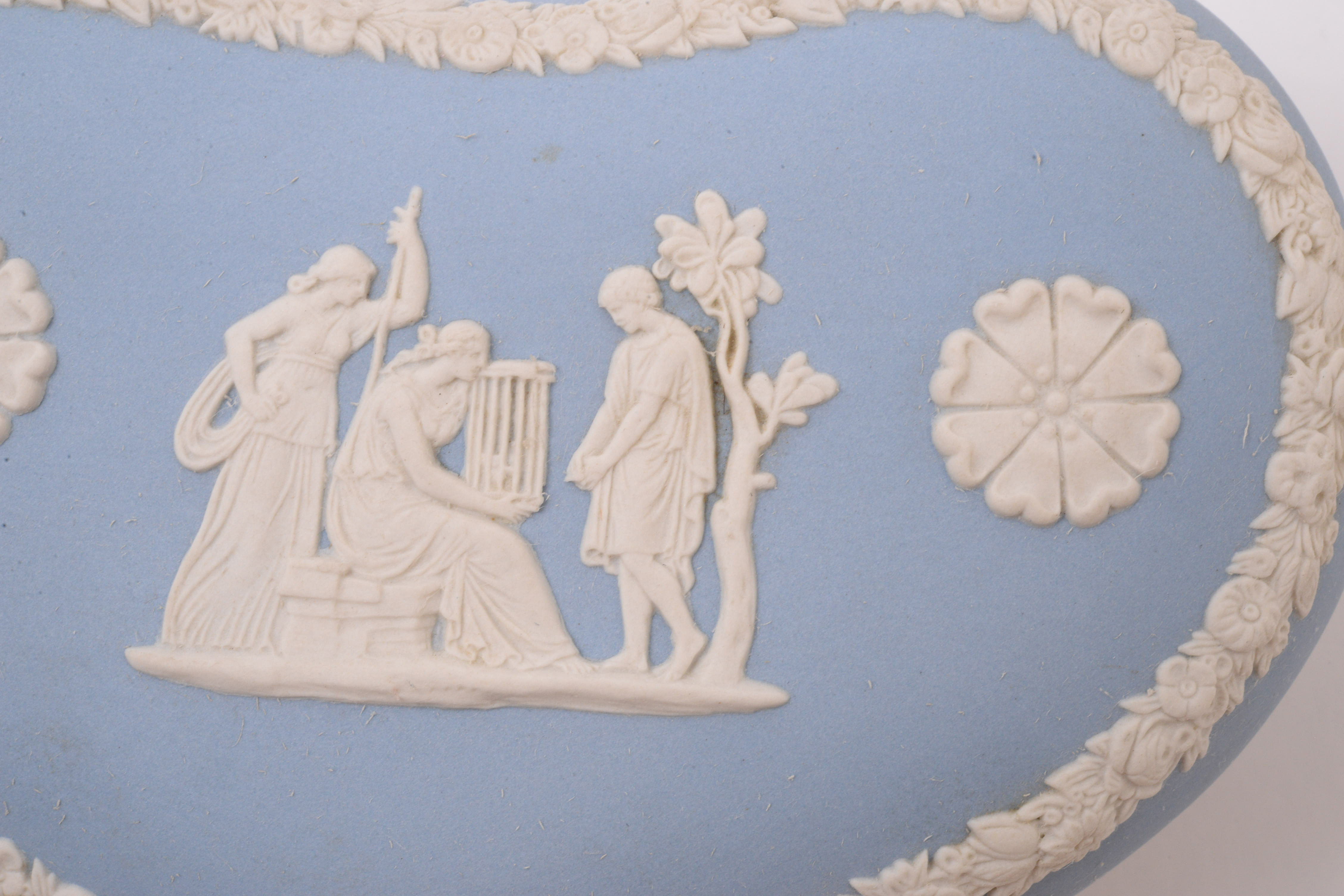 Wedgwood Blue Jasperware Trinket Boxes and Tray, Mid-20th Century