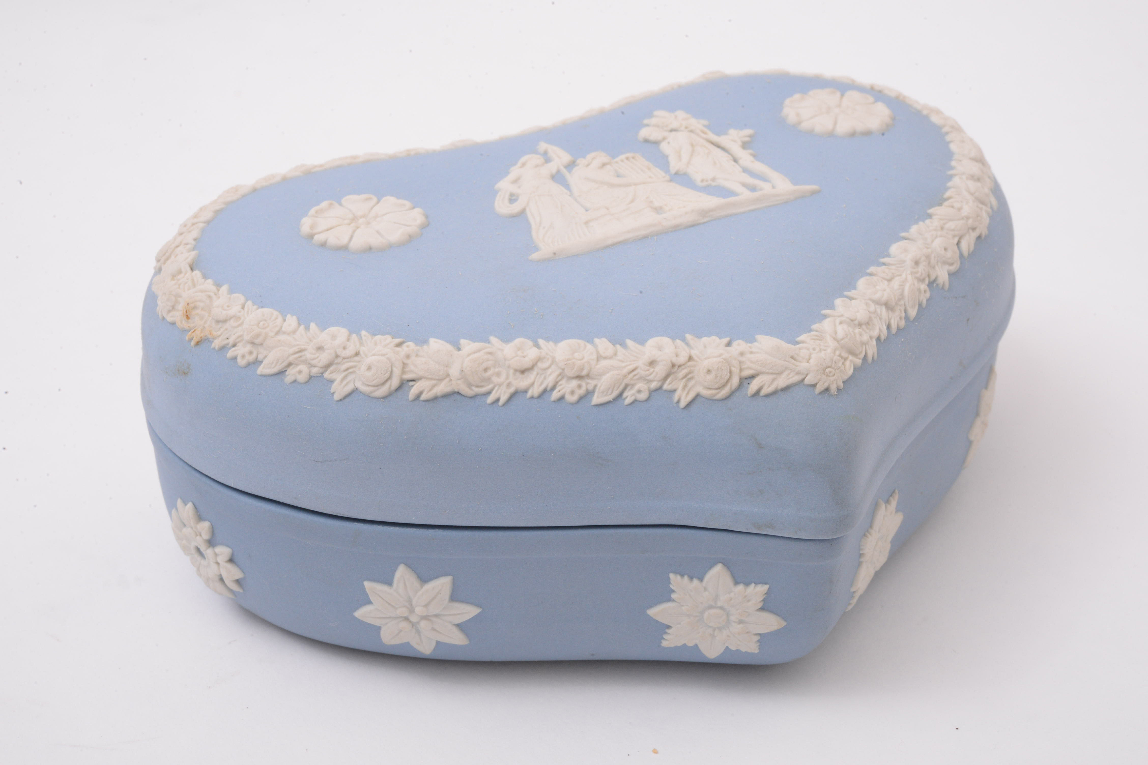 Wedgwood Blue Jasperware Trinket Boxes and Tray, Mid-20th Century
