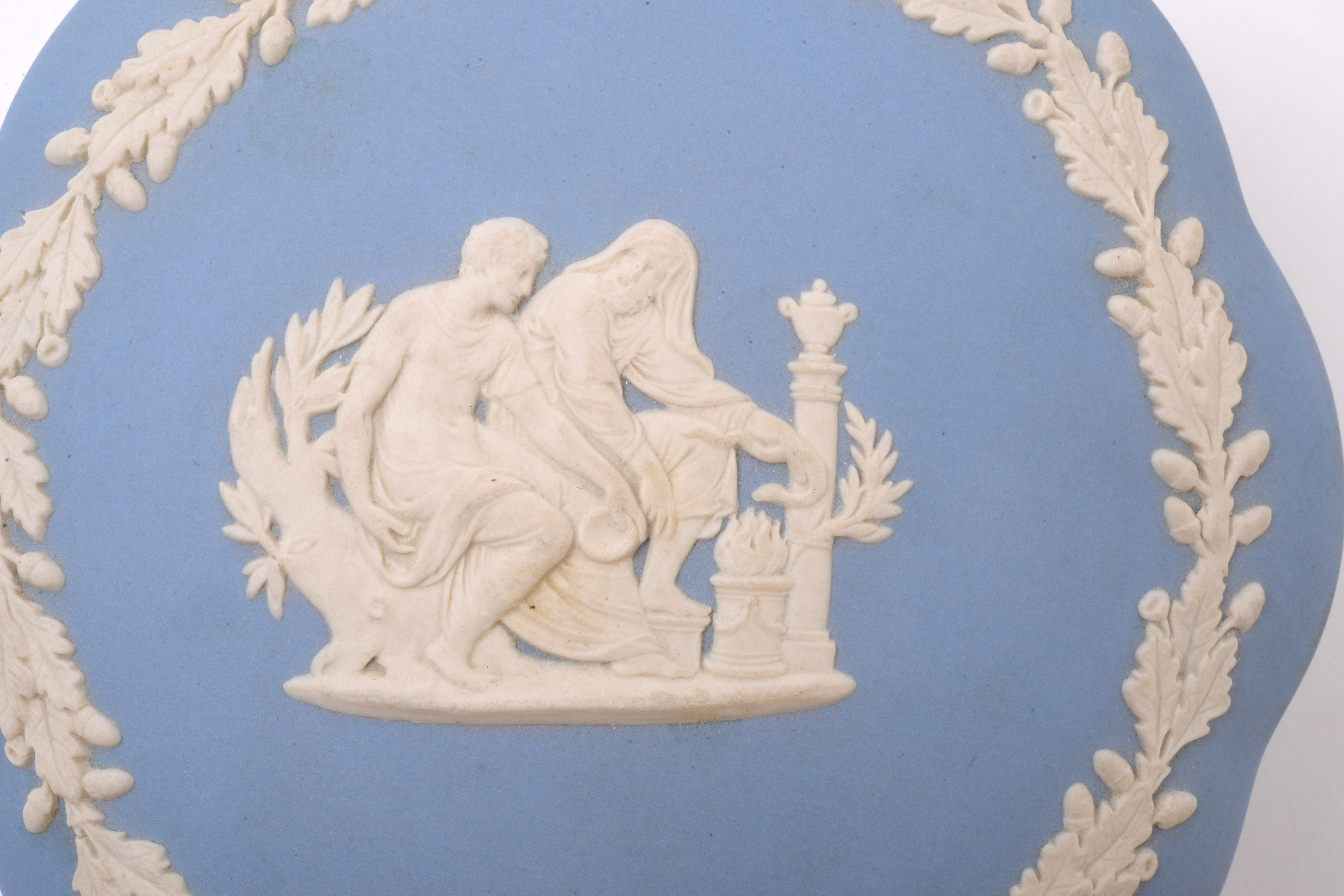 Wedgwood Blue Jasperware Trinket Boxes and Tray, Mid-20th Century