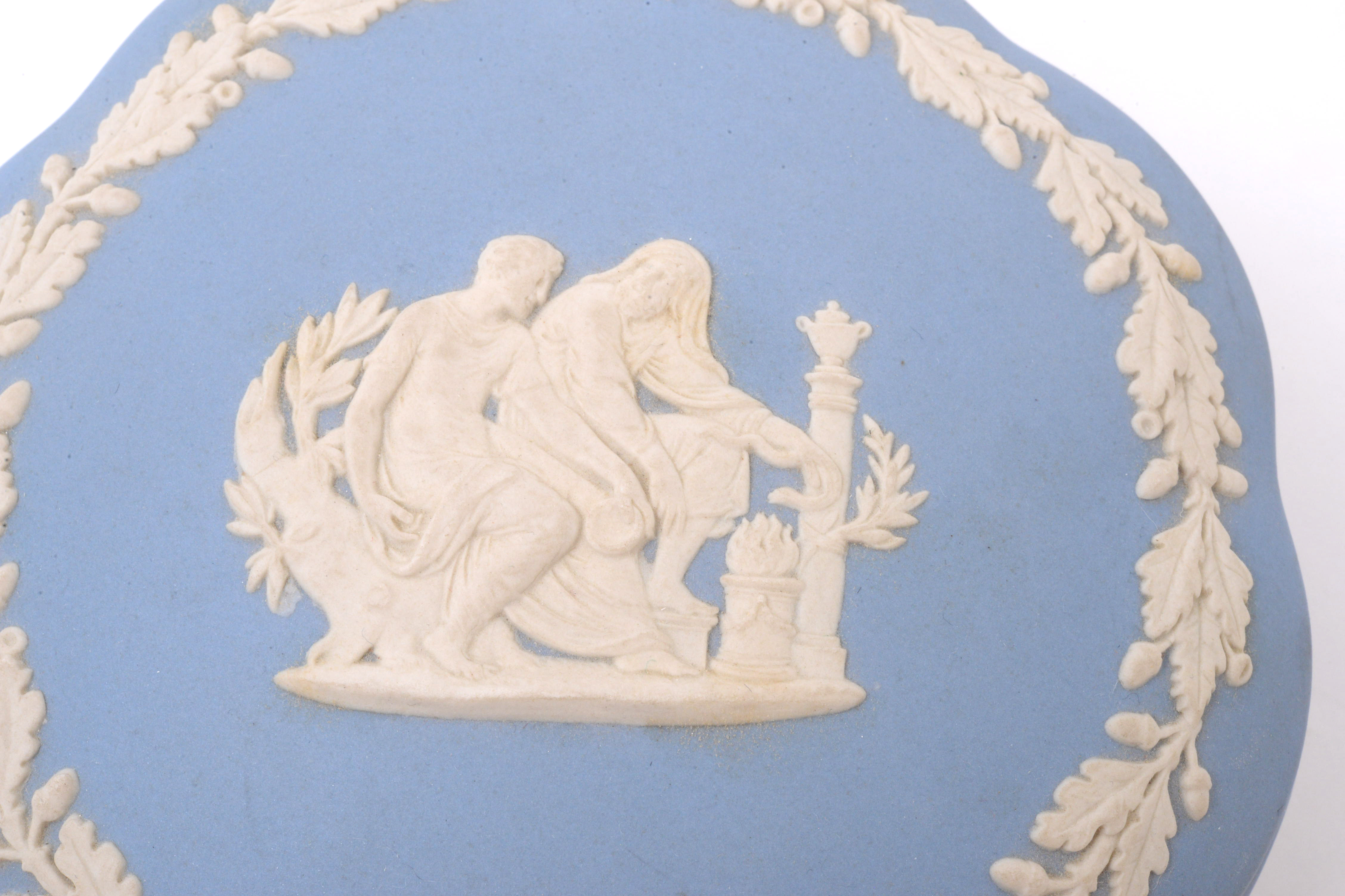 Wedgwood Blue Jasperware Trinket Boxes and Tray, Mid-20th Century