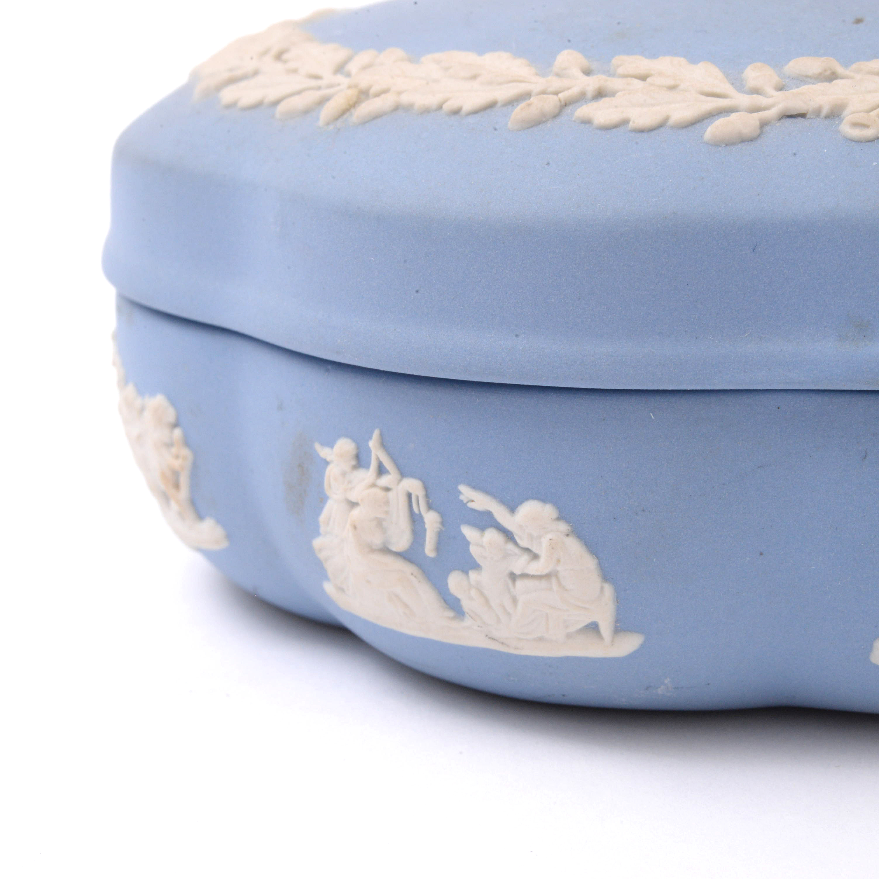 Wedgwood Blue Jasperware Trinket Boxes and Tray, Mid-20th Century