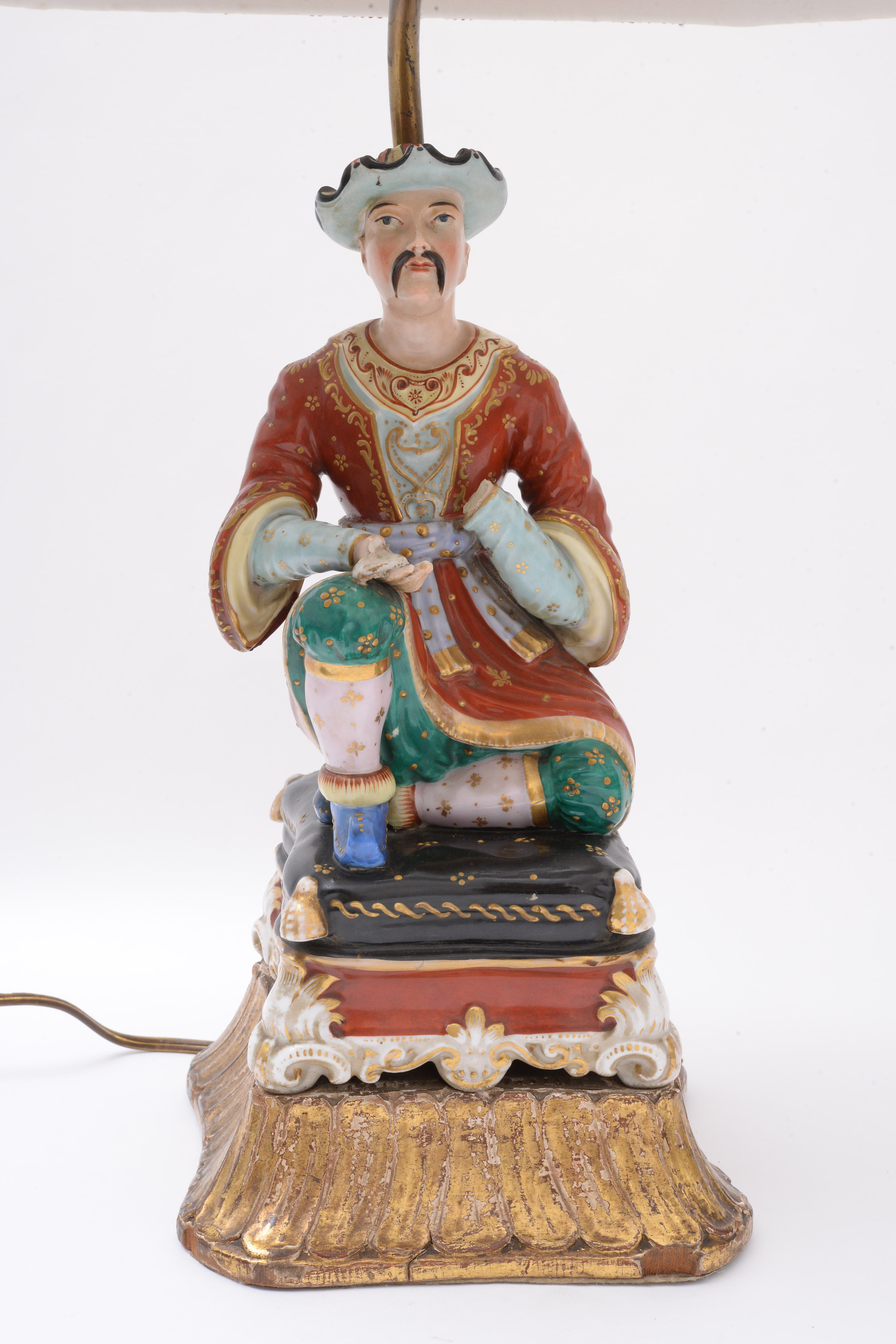 Persian Scheherazade's Arabian Nights Theme Porcelain Figural Lamps