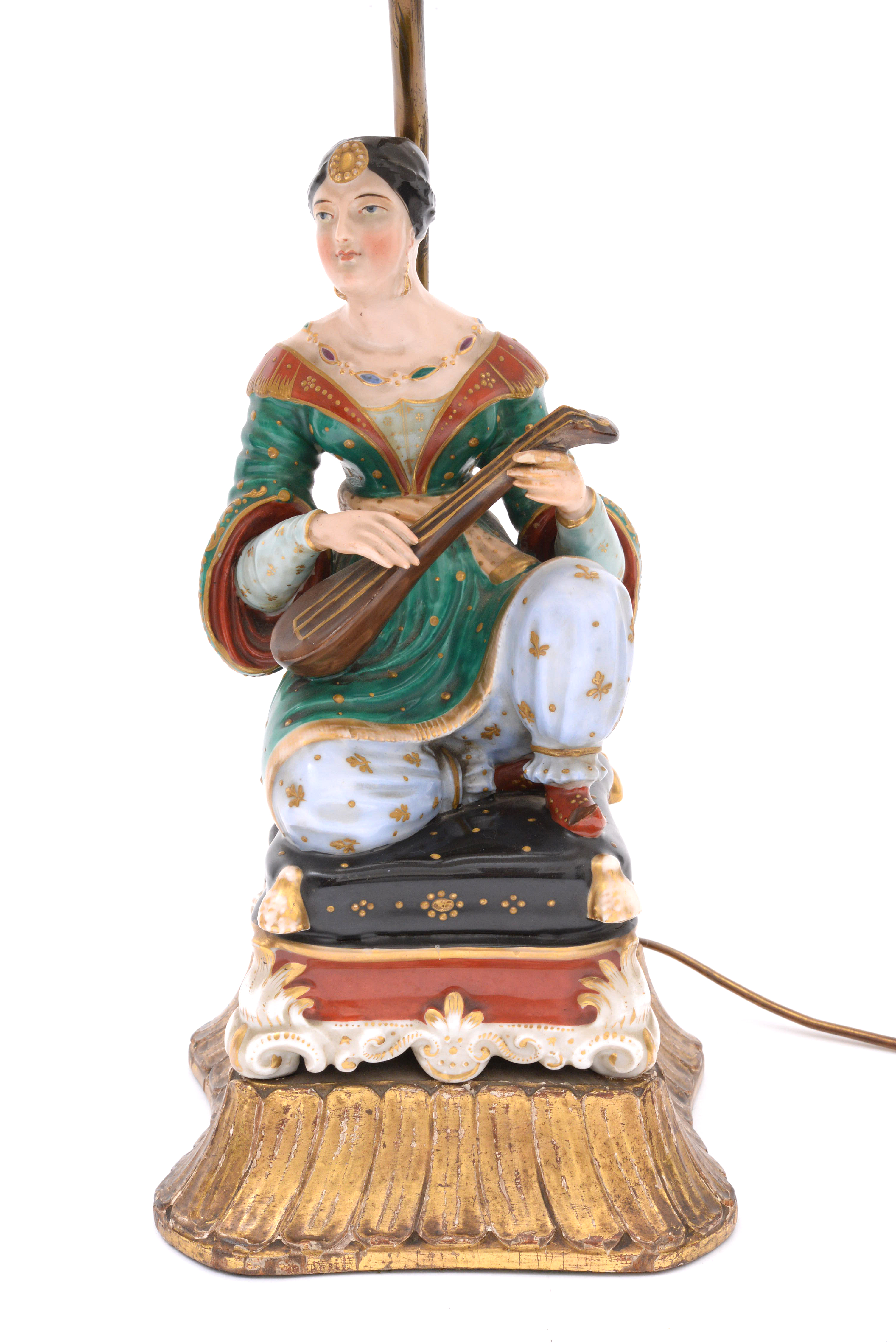 Persian Scheherazade's Arabian Nights Theme Porcelain Figural Lamps