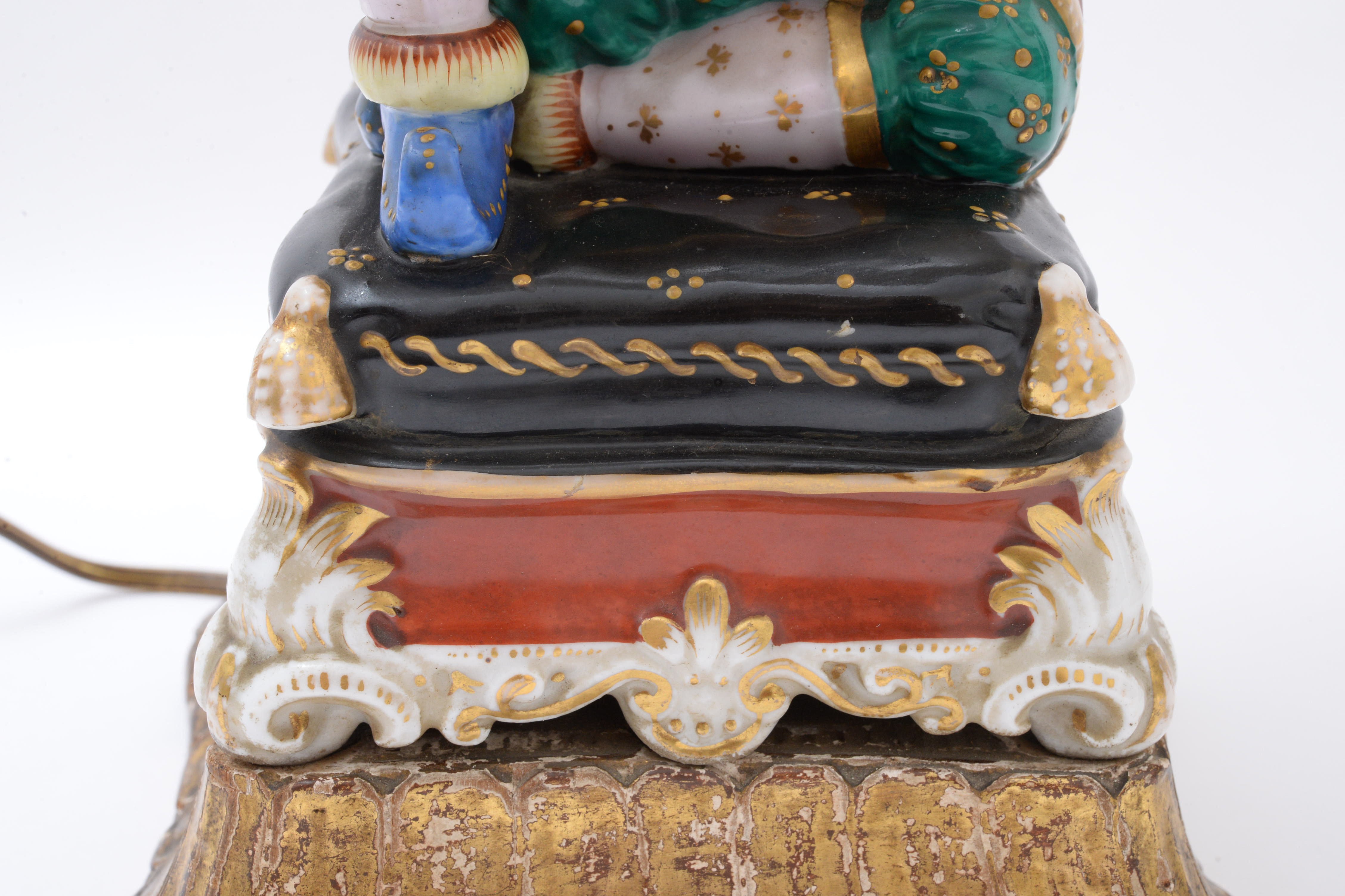 Persian Scheherazade's Arabian Nights Theme Porcelain Figural Lamps