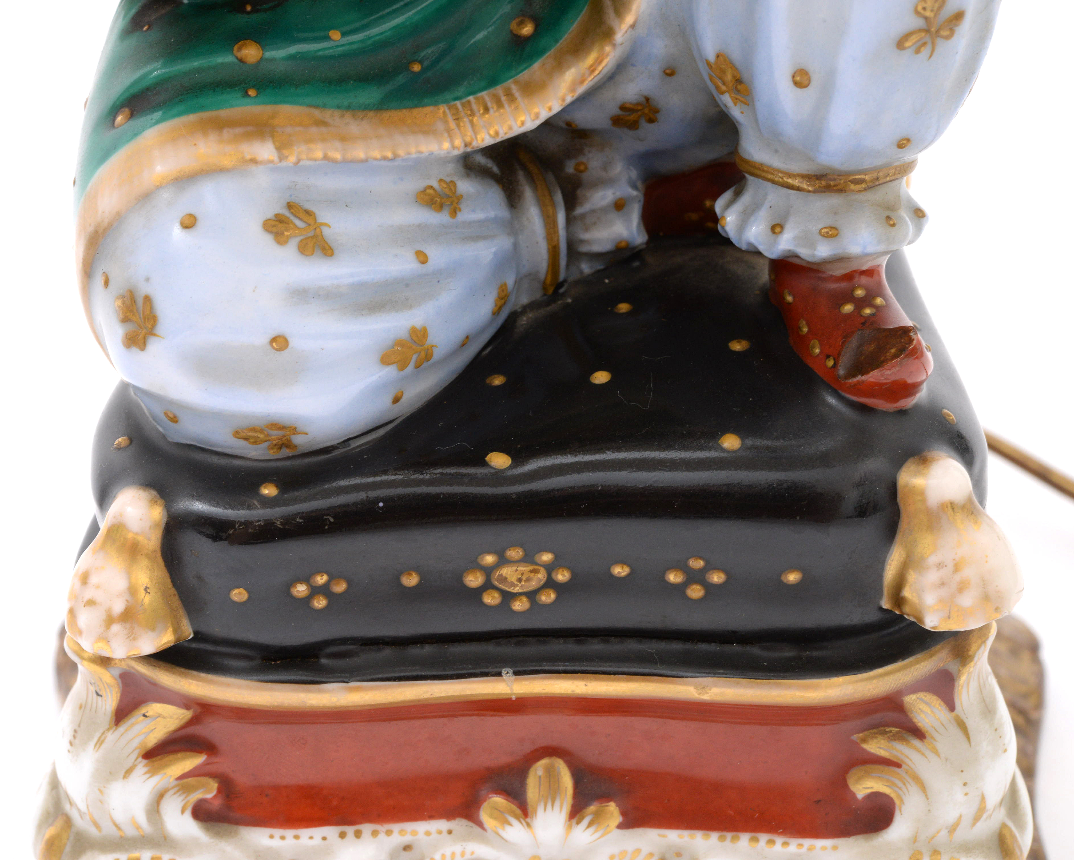 Persian Scheherazade's Arabian Nights Theme Porcelain Figural Lamps