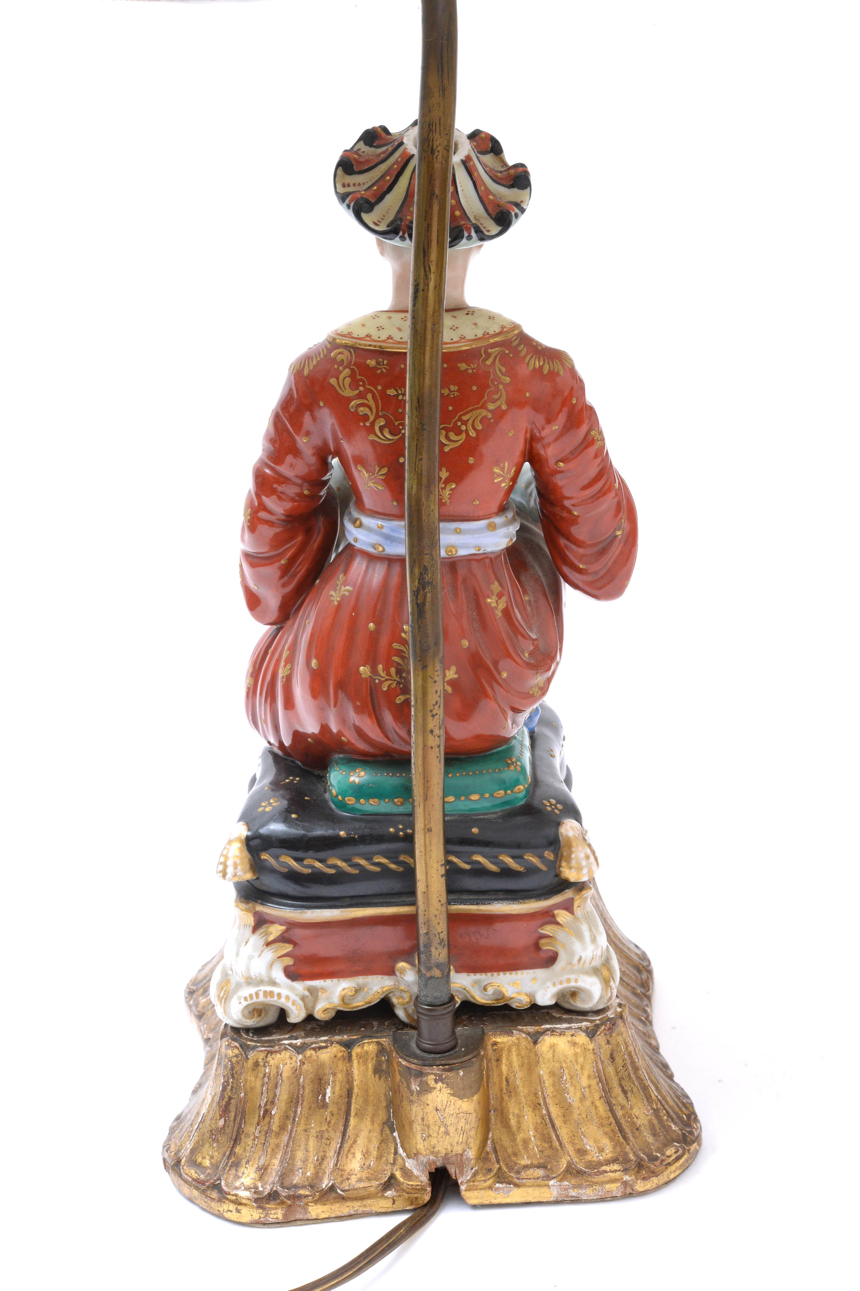 Persian Scheherazade's Arabian Nights Theme Porcelain Figural Lamps