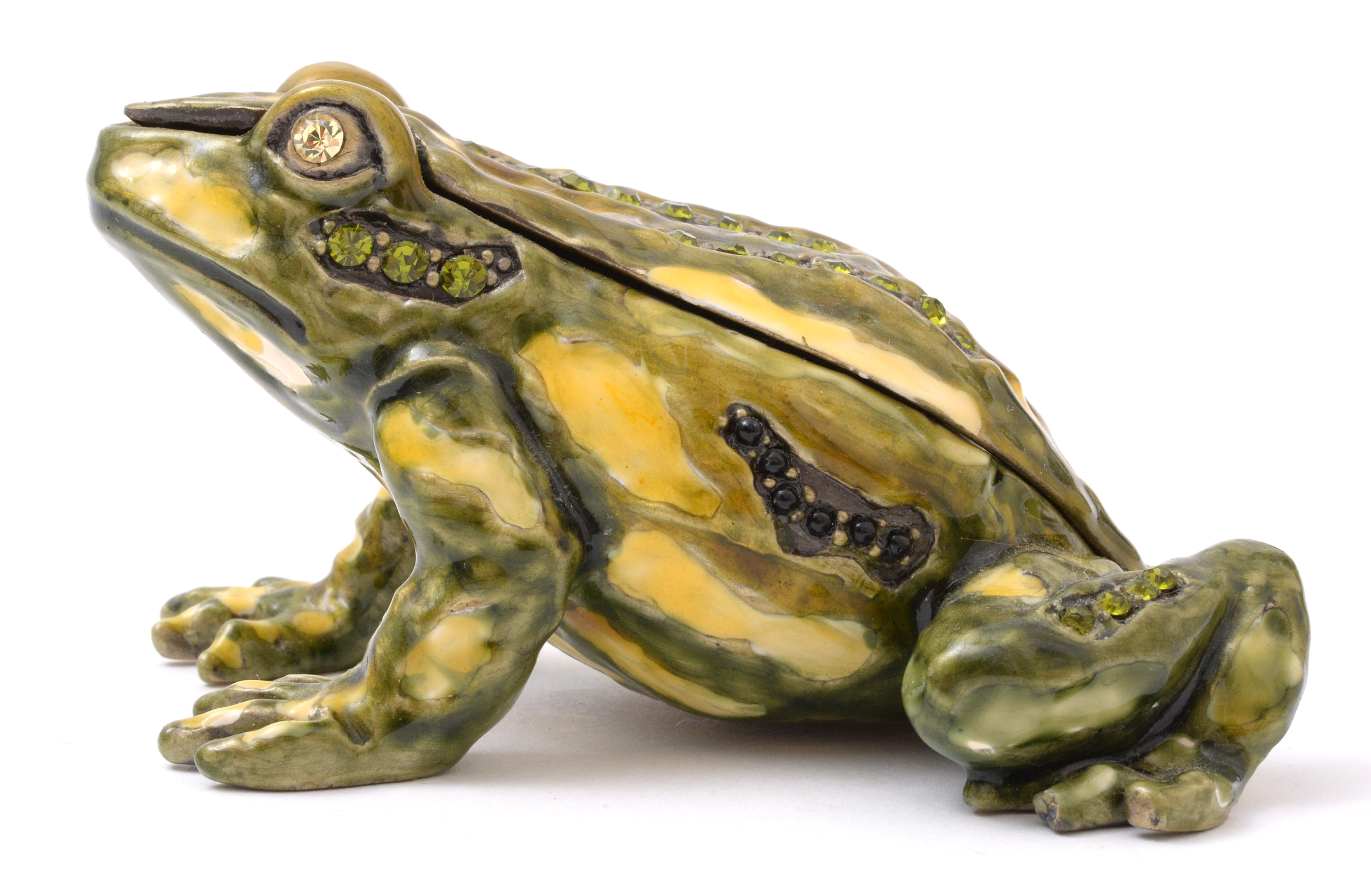Olivia Riegel Enamel and Swarovski Crystal Frog Form Box