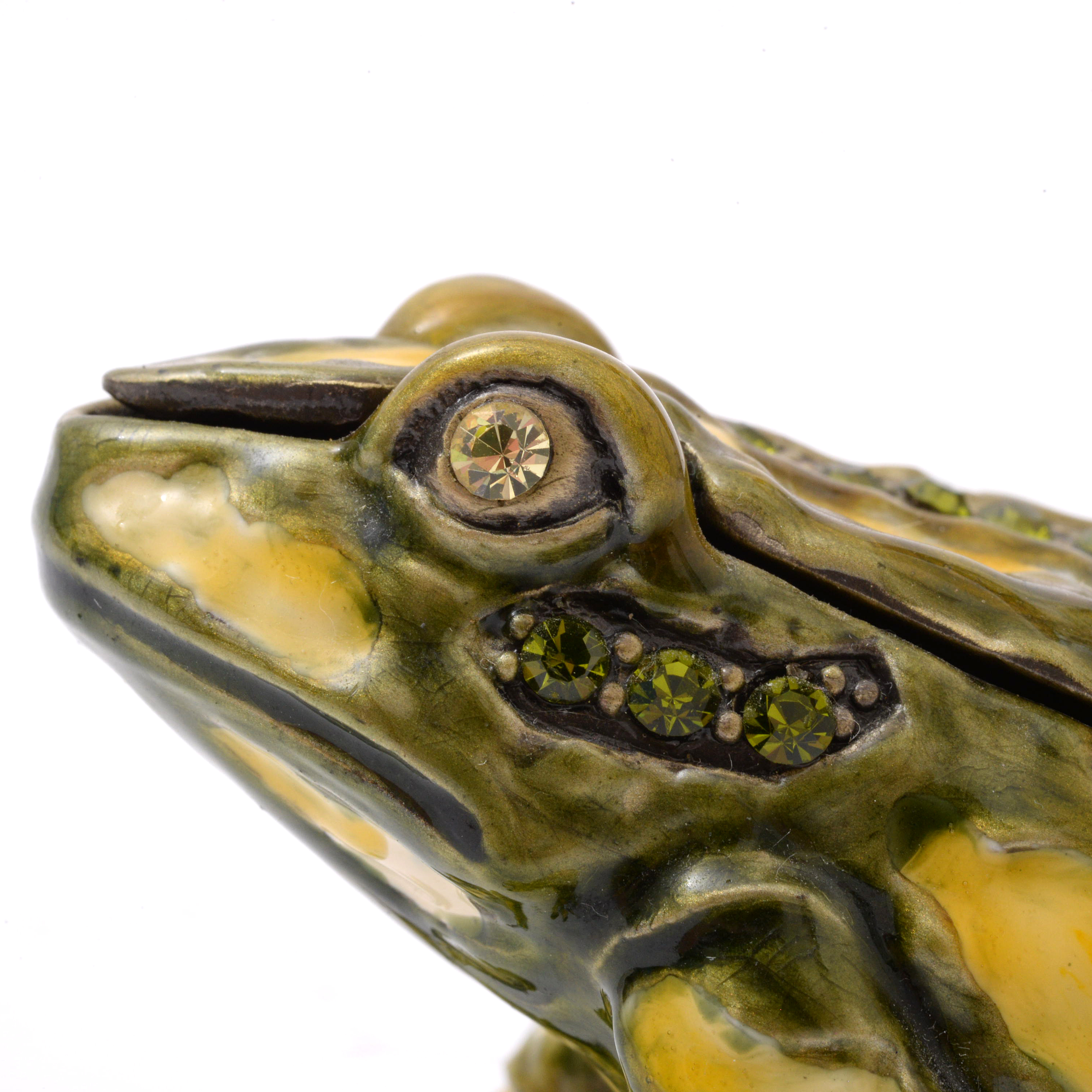 Olivia Riegel Enamel and Swarovski Crystal Frog Form Box