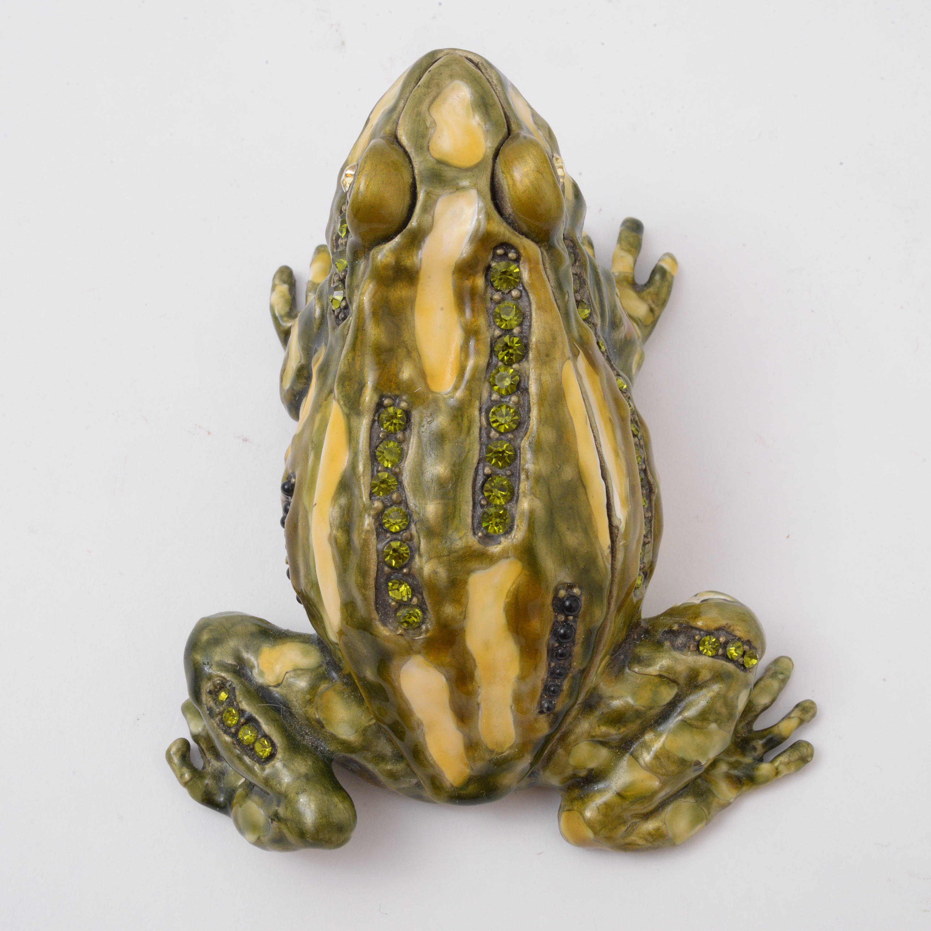 Olivia Riegel Enamel and Swarovski Crystal Frog Form Box