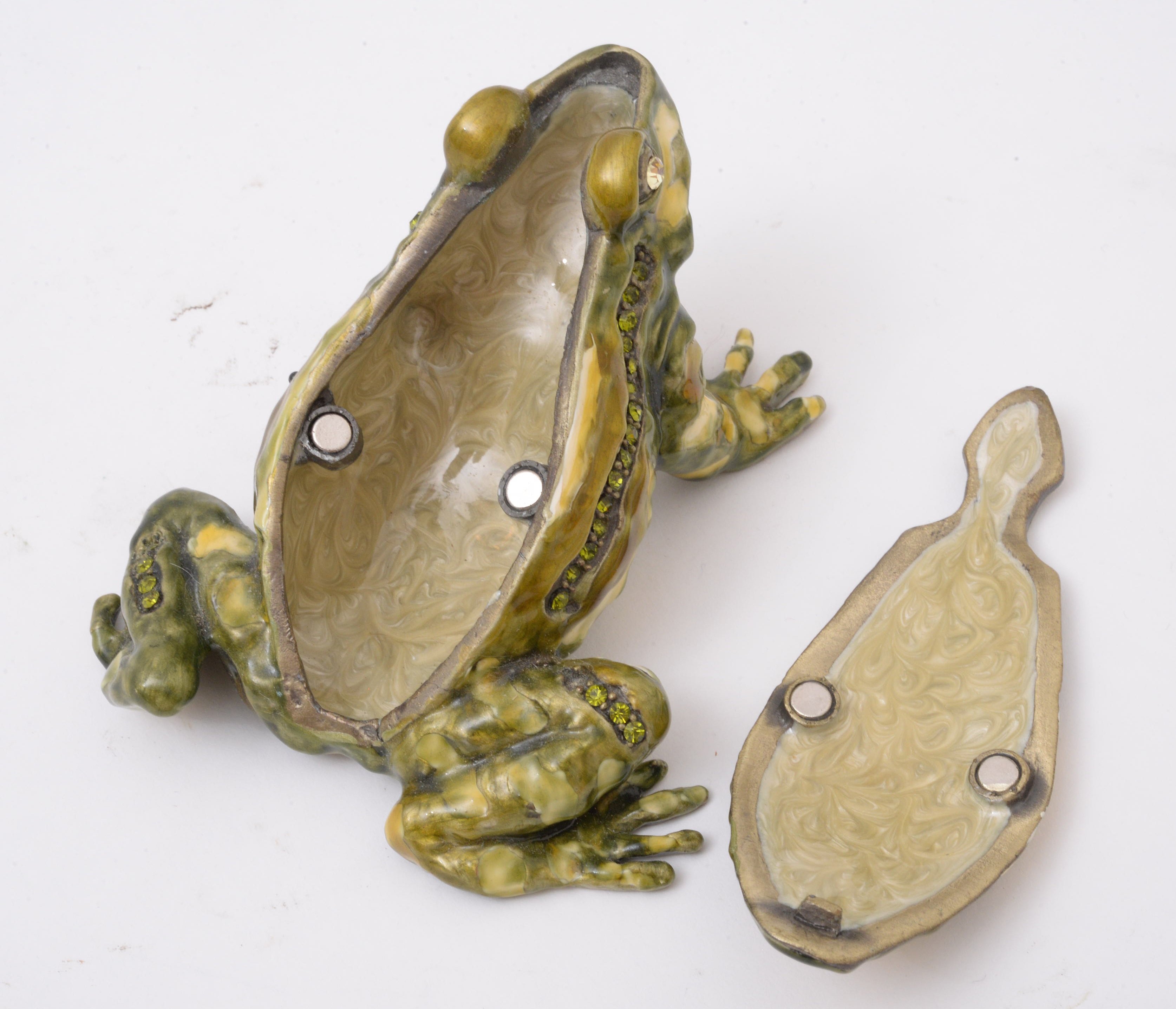 Olivia Riegel Enamel and Swarovski Crystal Frog Form Box