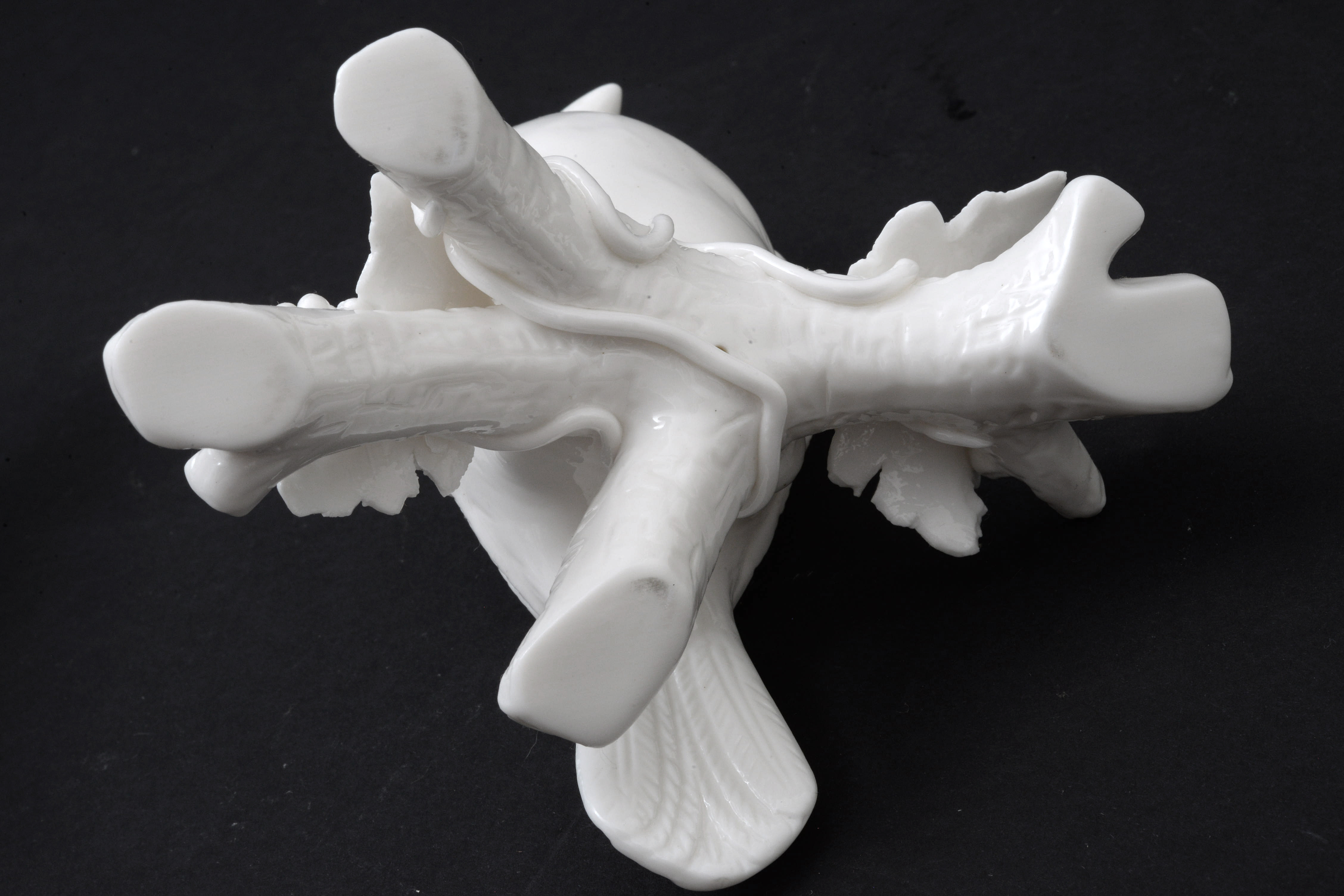 White Porcelain Bird Figurines on Branches