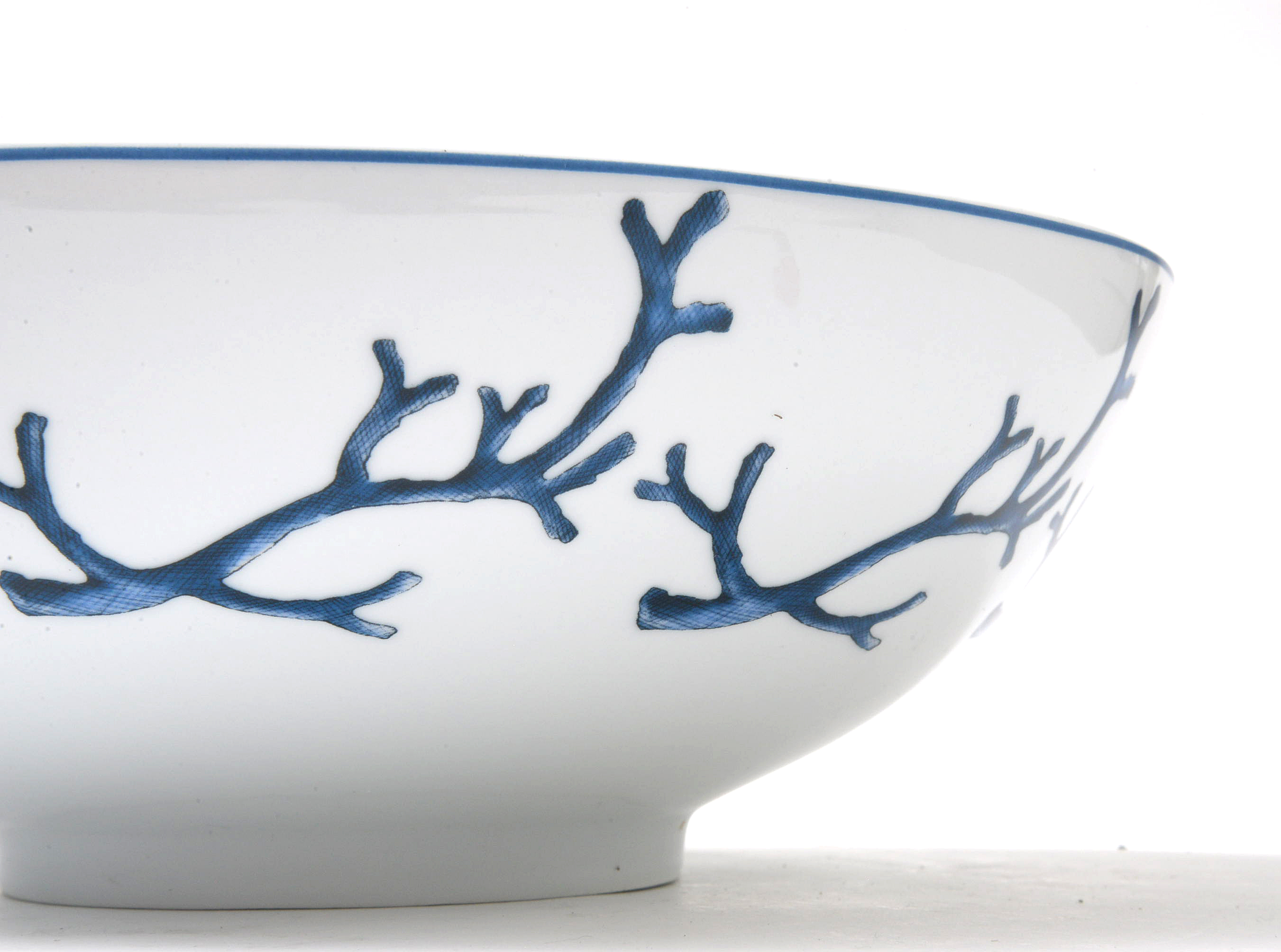 Z Gallerie "Blue Coral" Porcelain Serving Bowls and Porcelain Spoons