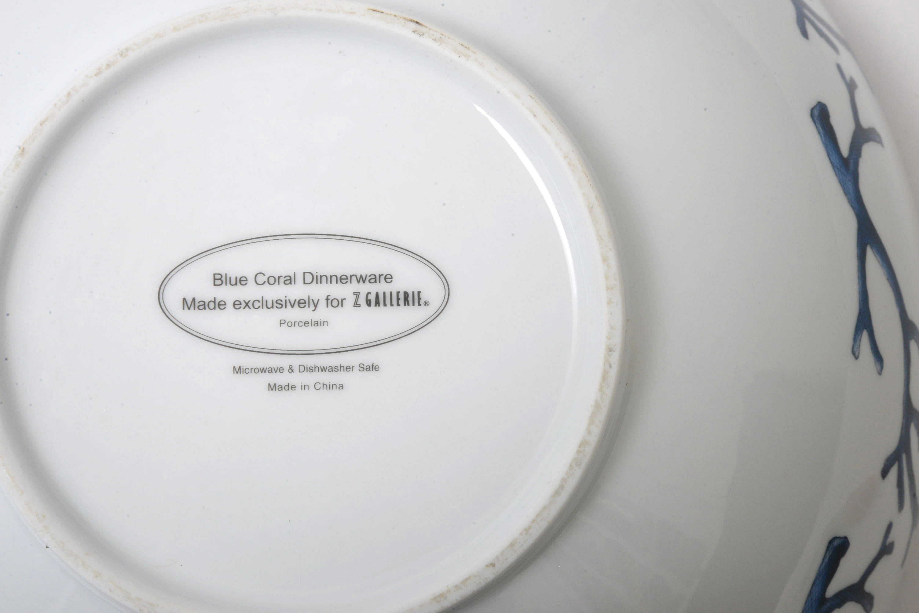 Z Gallerie "Blue Coral" Porcelain Serving Bowls and Porcelain Spoons