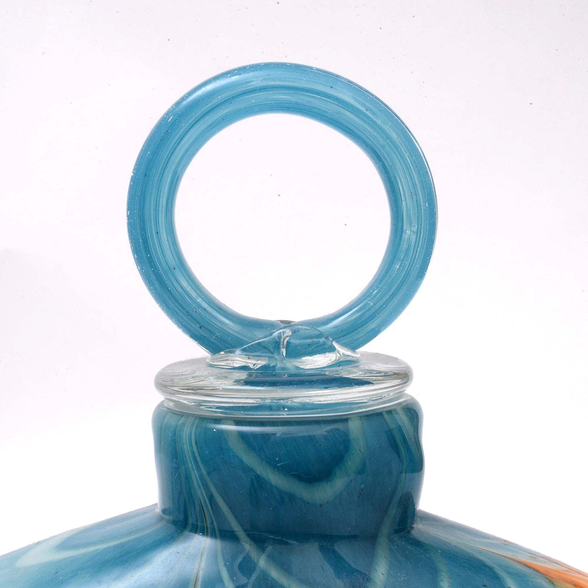 Multicolor Art Glass Decorative Bottle with Stopper