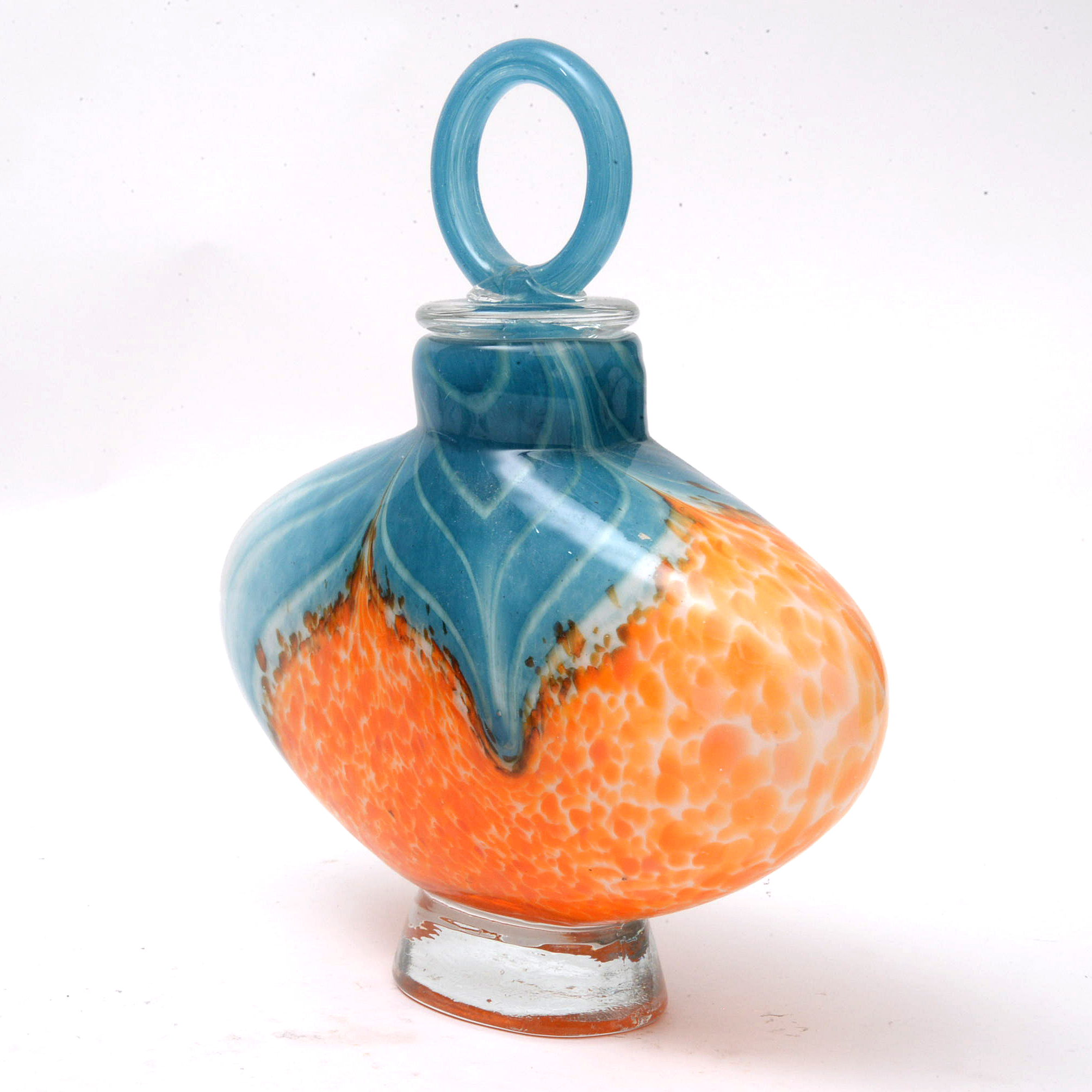 Multicolor Art Glass Decorative Bottle with Stopper