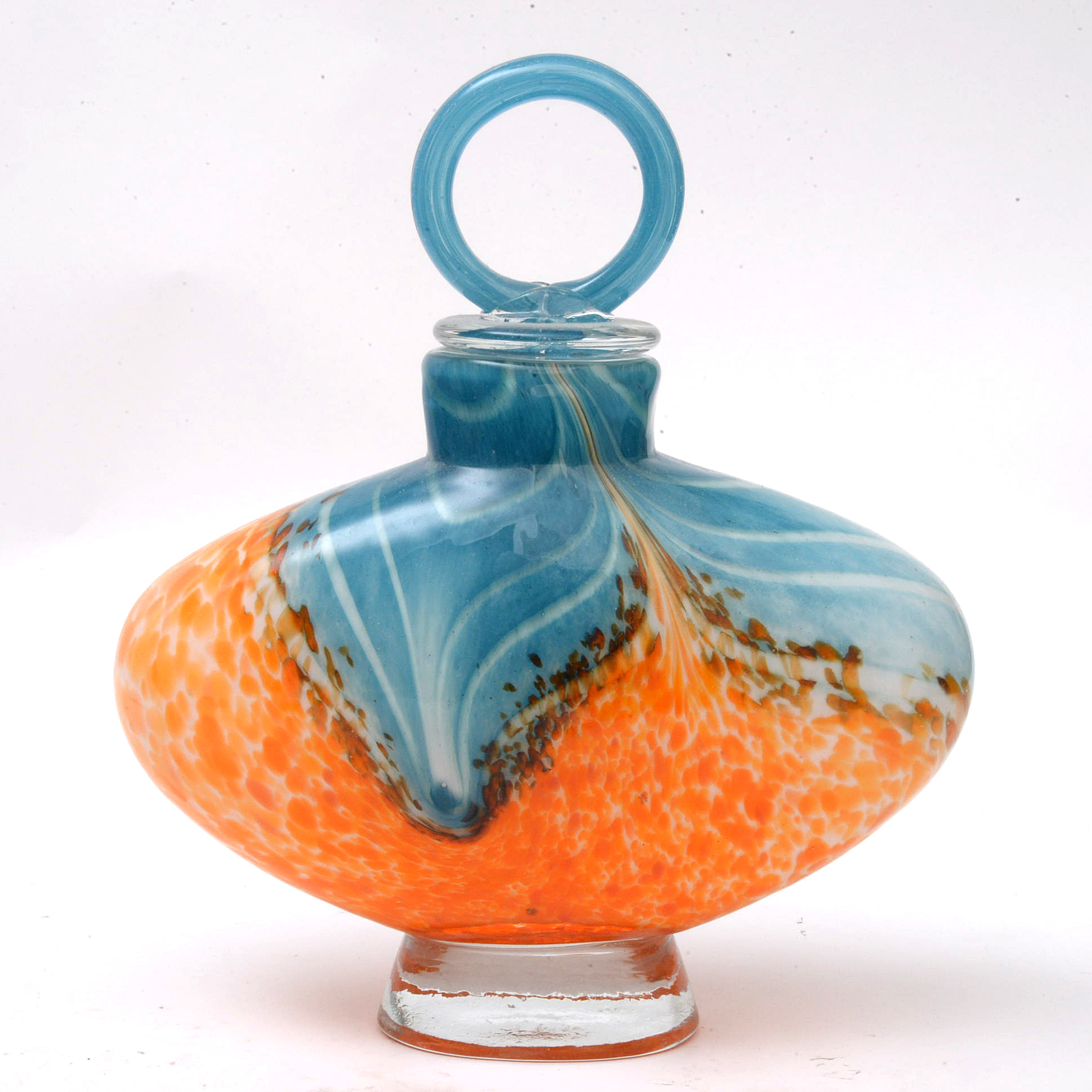 Multicolor Art Glass Decorative Bottle with Stopper