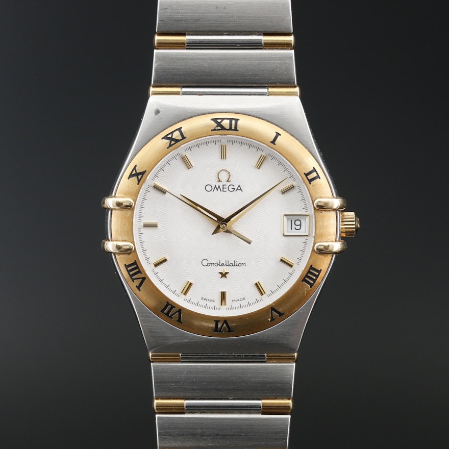 Omega Constellation 18K and Stainless Steel Quartz Wristwatch