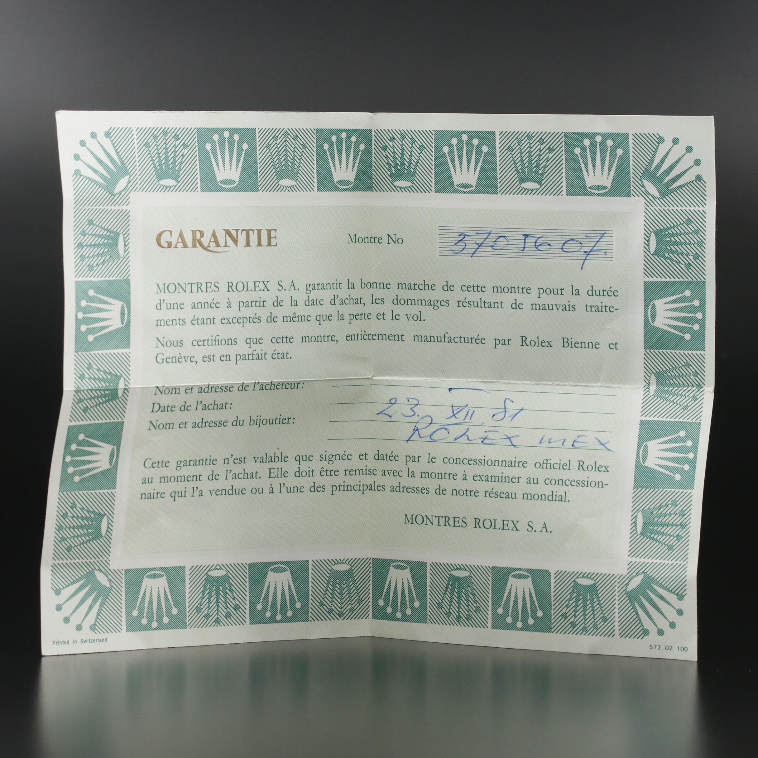 1978 Rolex Datejust 18K Gold Automatic Watch