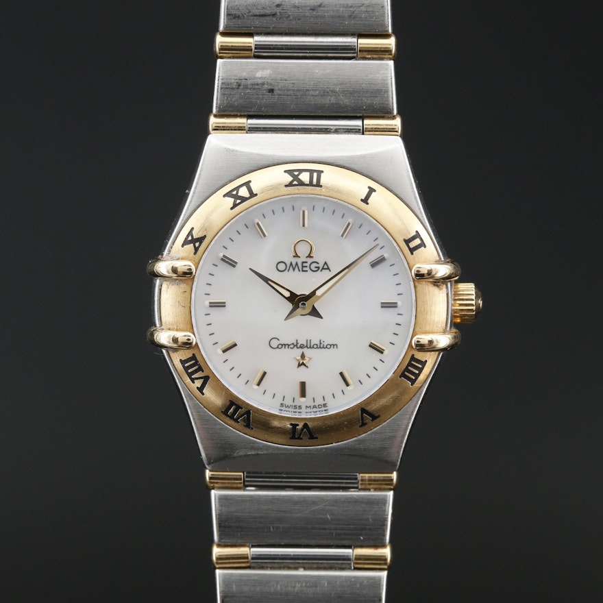 Omega "Constellation" Stainless Steel and 18K Quartz Wristwatch