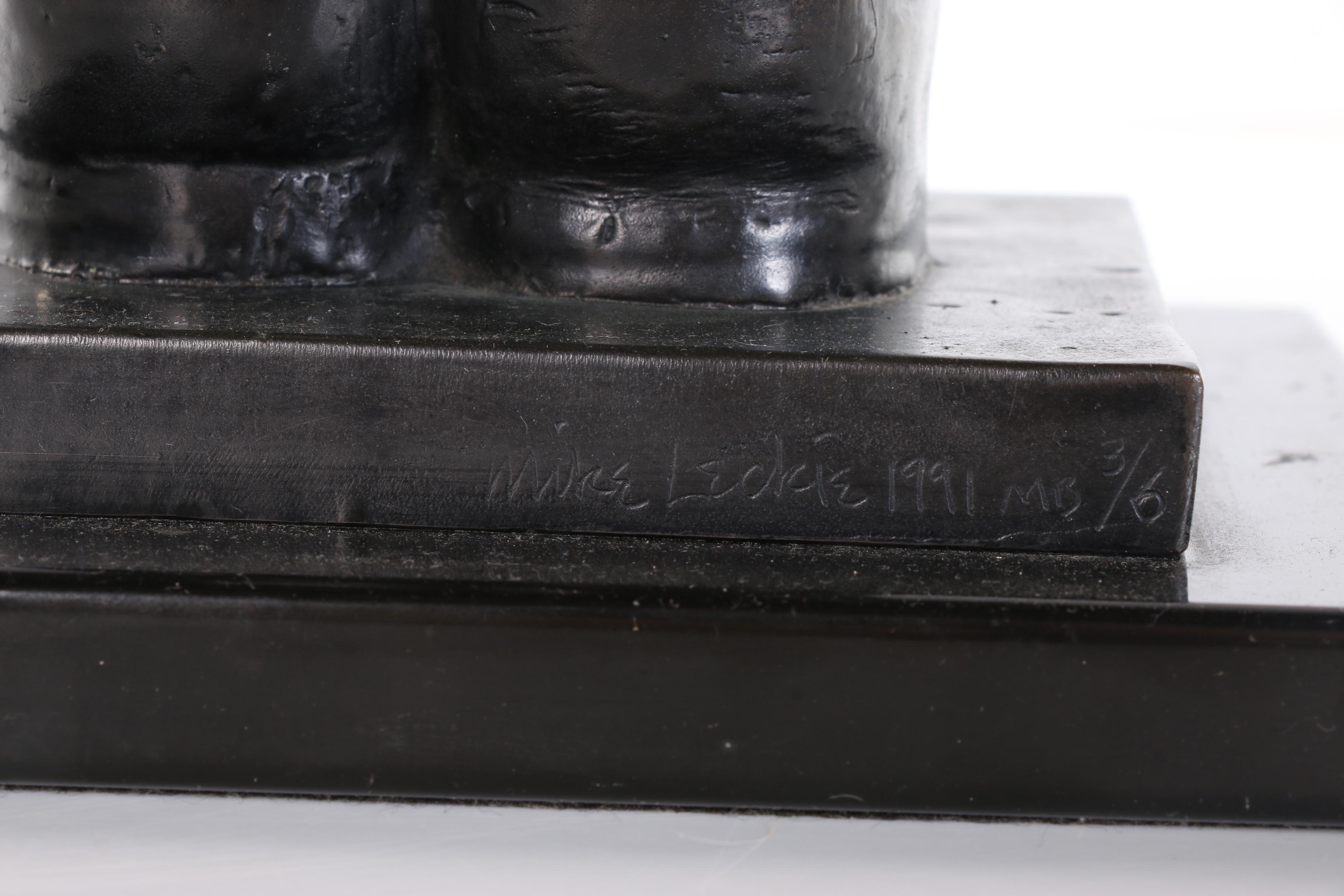 Mike Leckie Cast Bronze Figure Sculpture, 1991