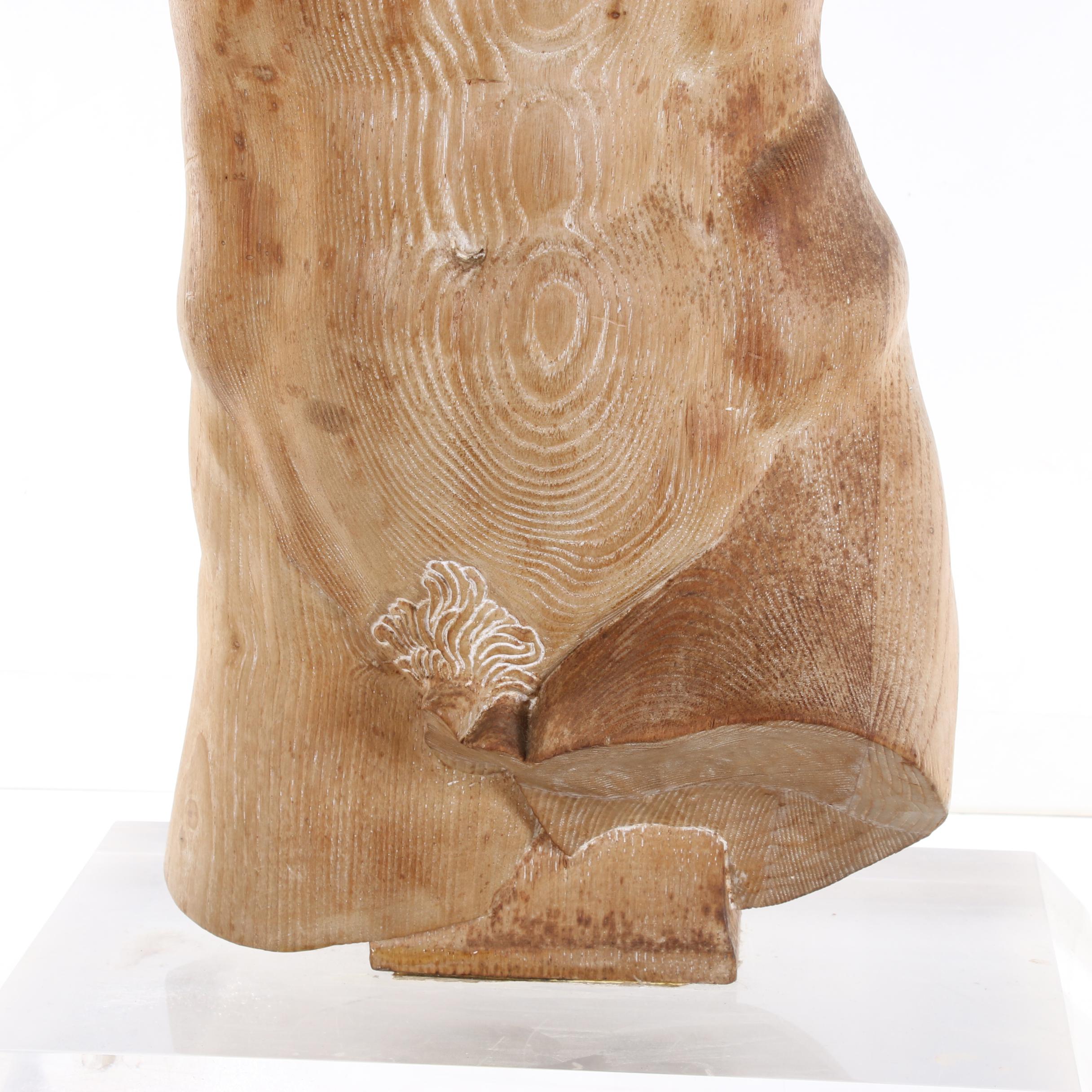 Carved Wood Sculpture of a Greco-Roman Classical Style Male Torso