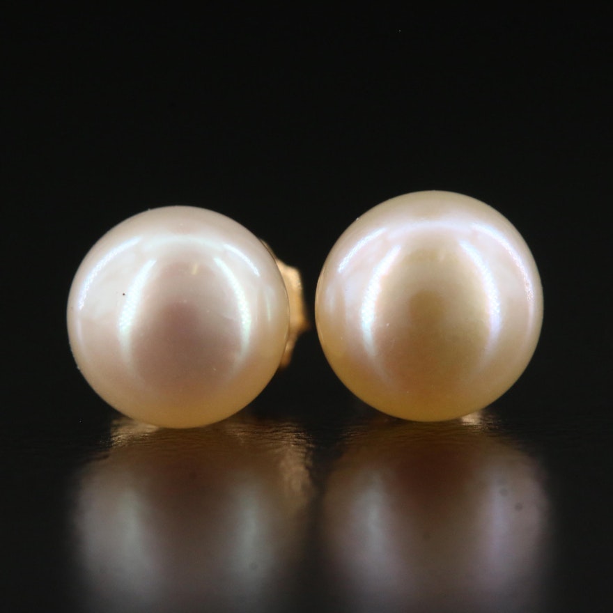 14K Pearl Stud Earrings