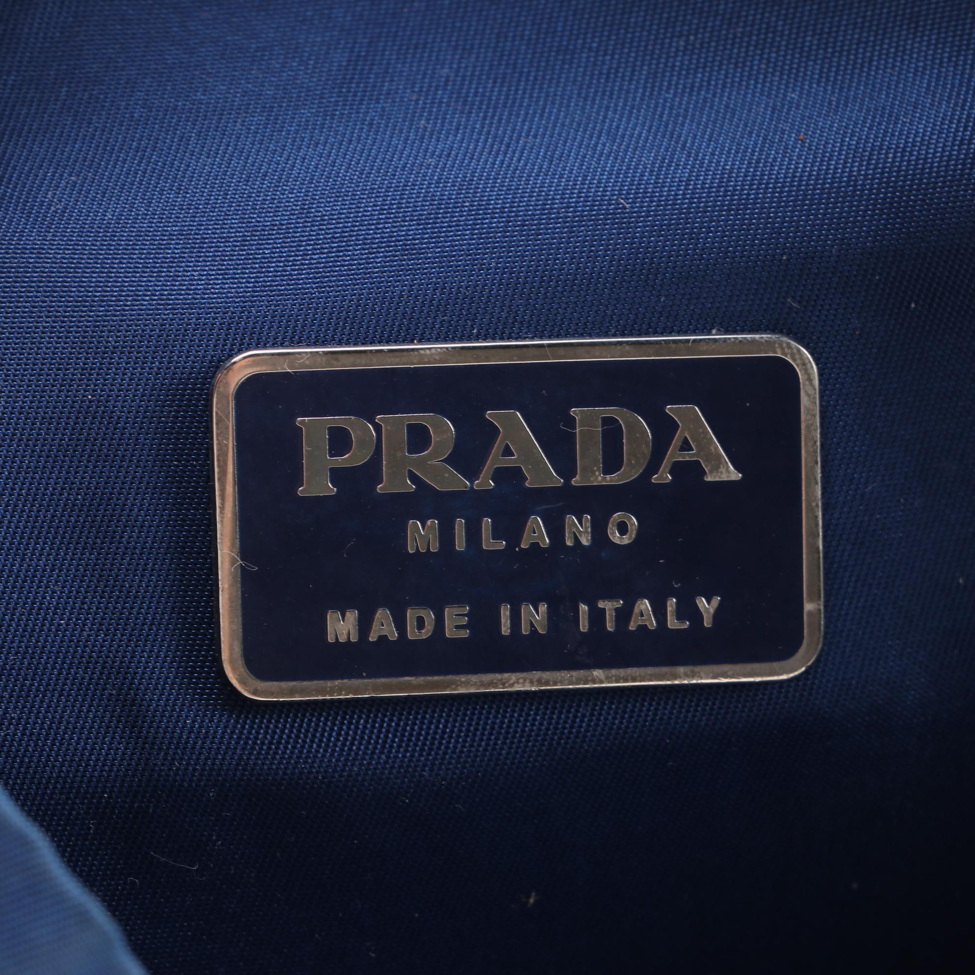 Prada Blue and Black Nylon and Canvas ID Backpack