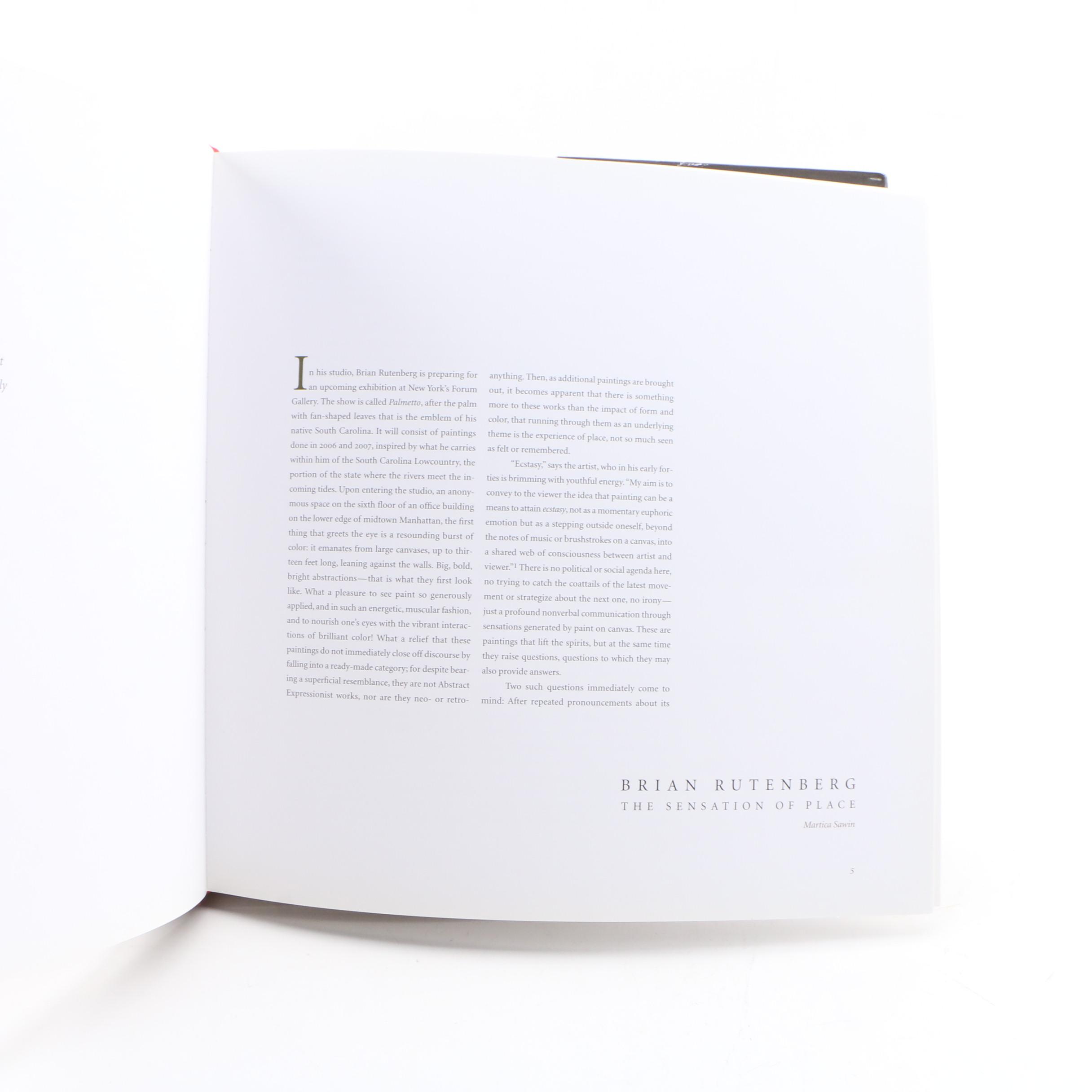 Brian Rutenberg Signed "Rutenberg" by Martica Sawin, 2008 First Edition