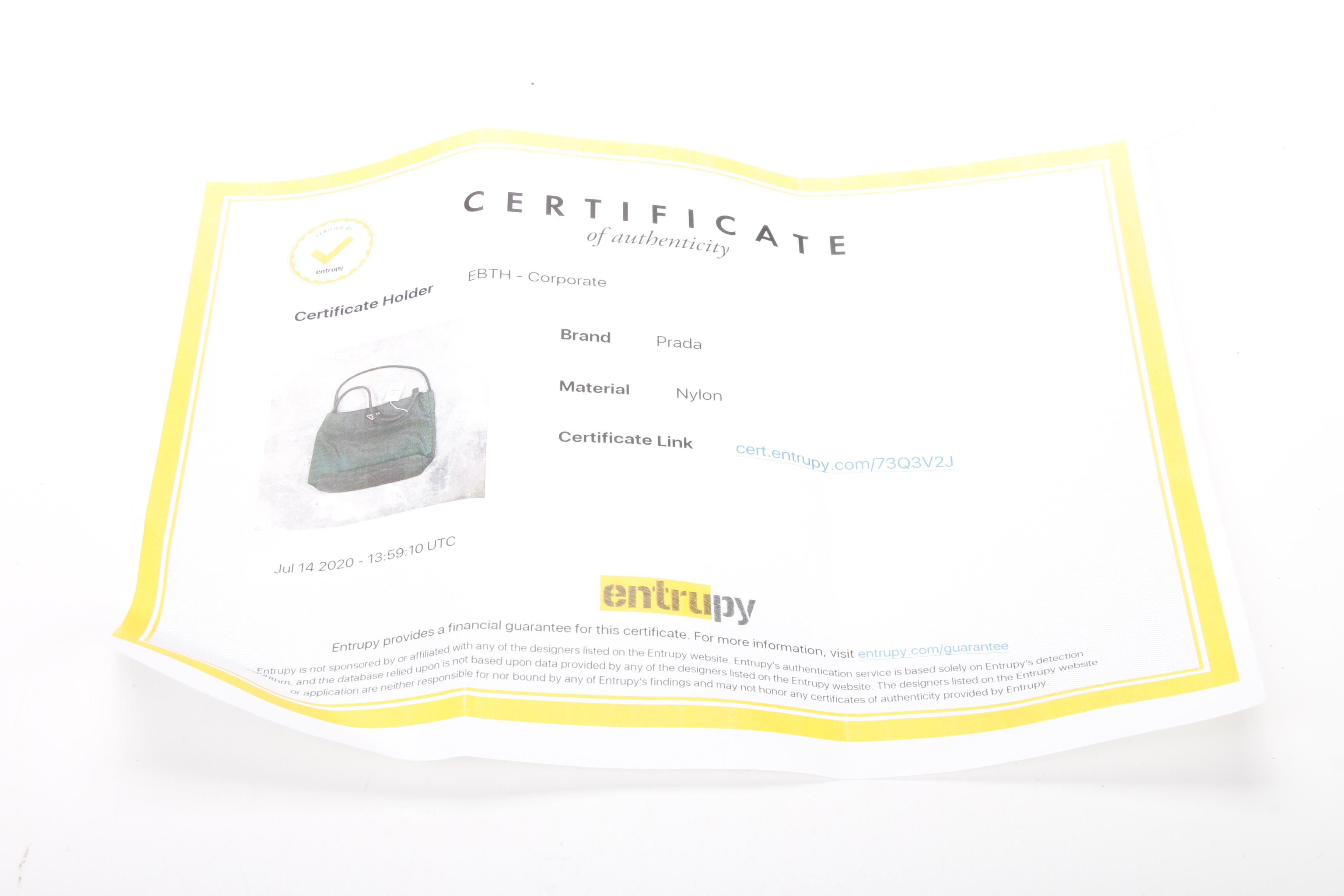 Prada Tote in Green Tessuto Nylon