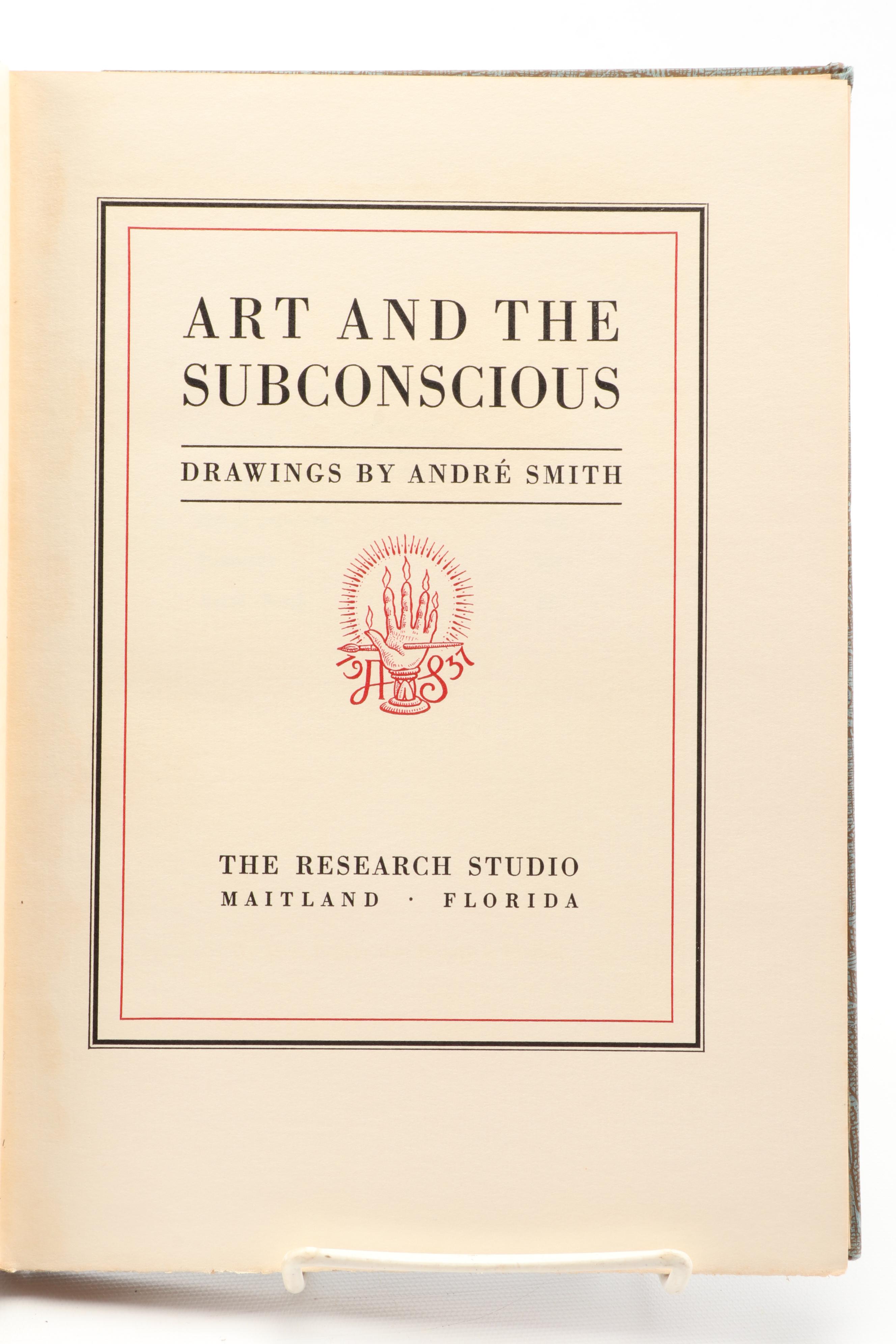First Edition "Art and the Subconscious: Drawings" by André Smith, 1937