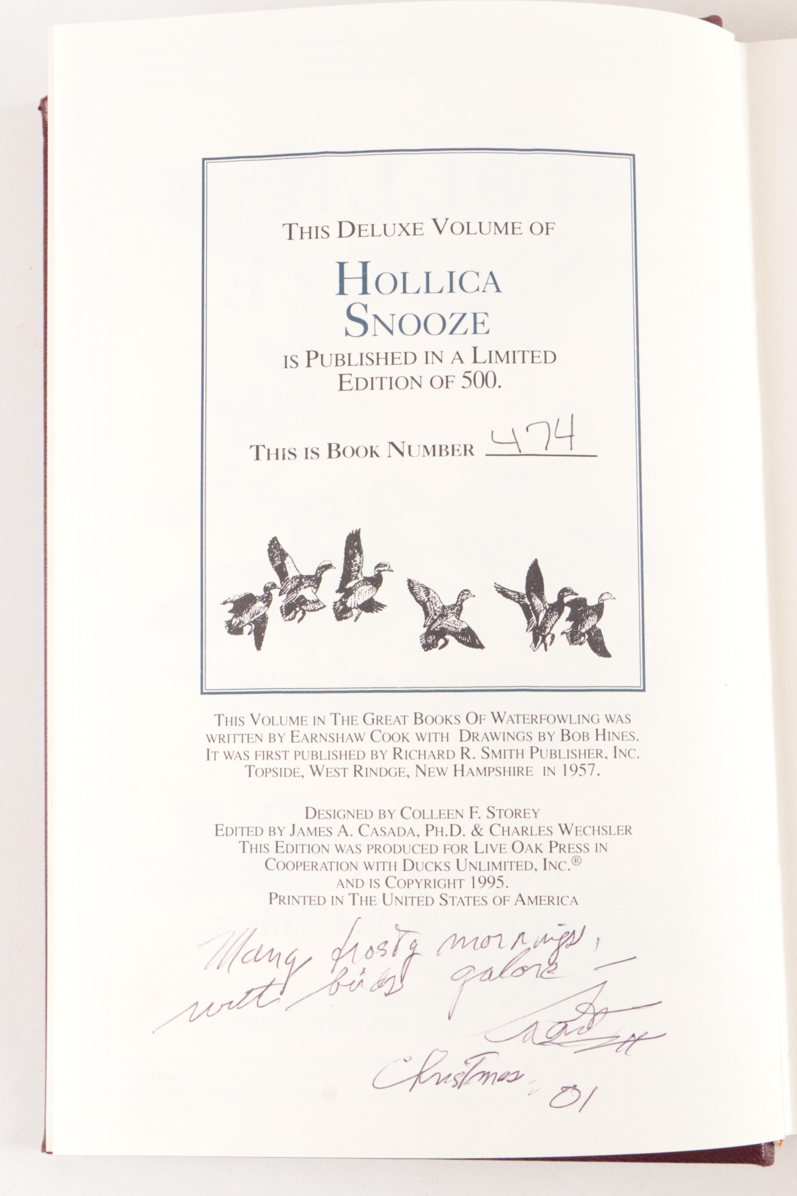 Waterfowl Books Including Signed and Limited Editions Featuring "Hollica Snooze"